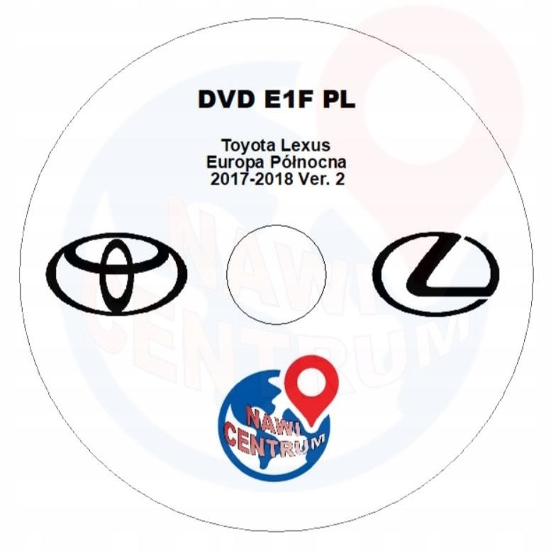 Płyta DVD Mapa 2018 Polskie menu Toyota TNS600 TNS700 Lexus Gen03 Gen05