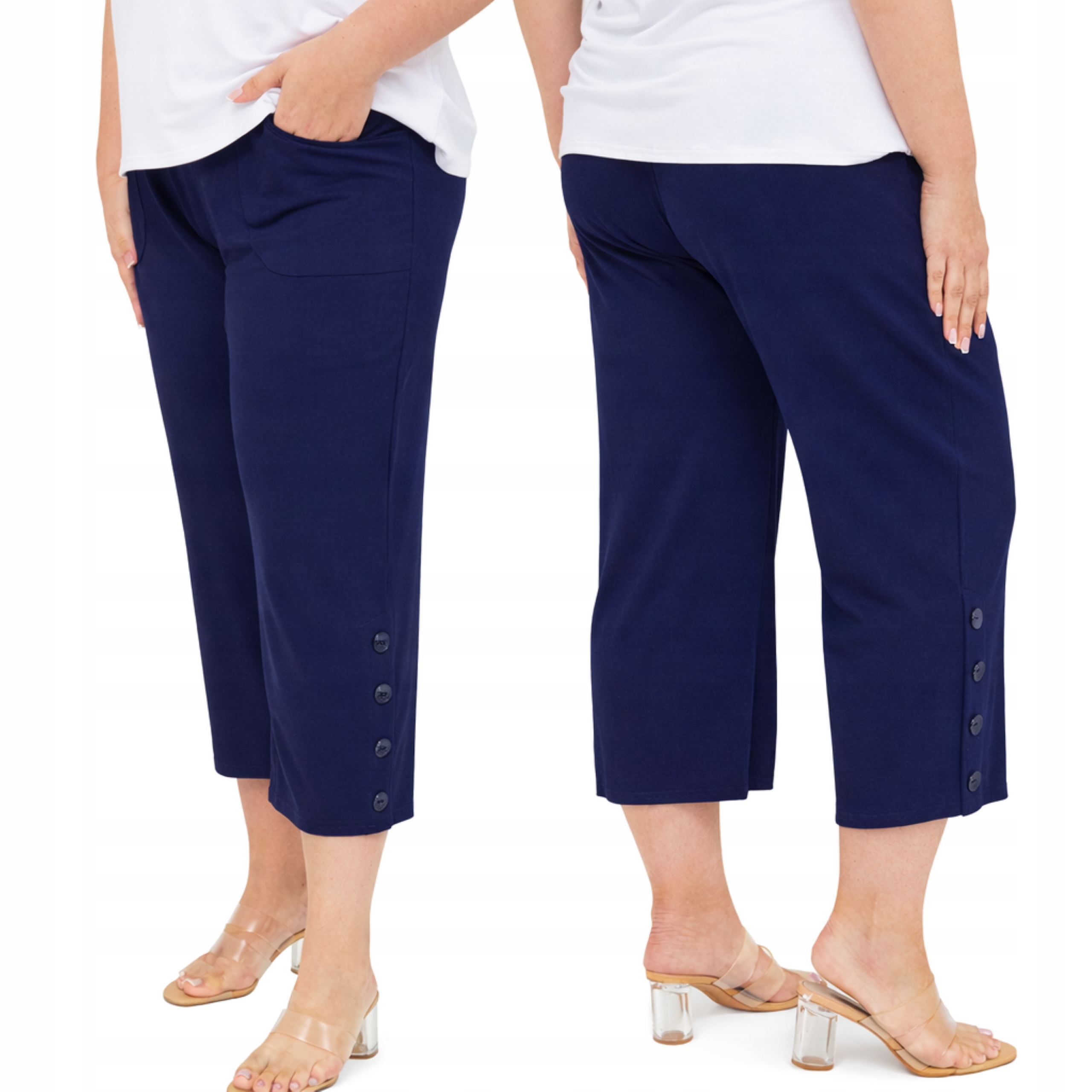 Jarní letní kalhoty Dámské 3/4 rybářské kalhoty, velké velikosti