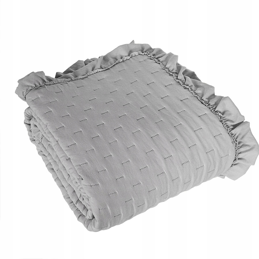 Přehoz Savola s volánem 220x240 šedý