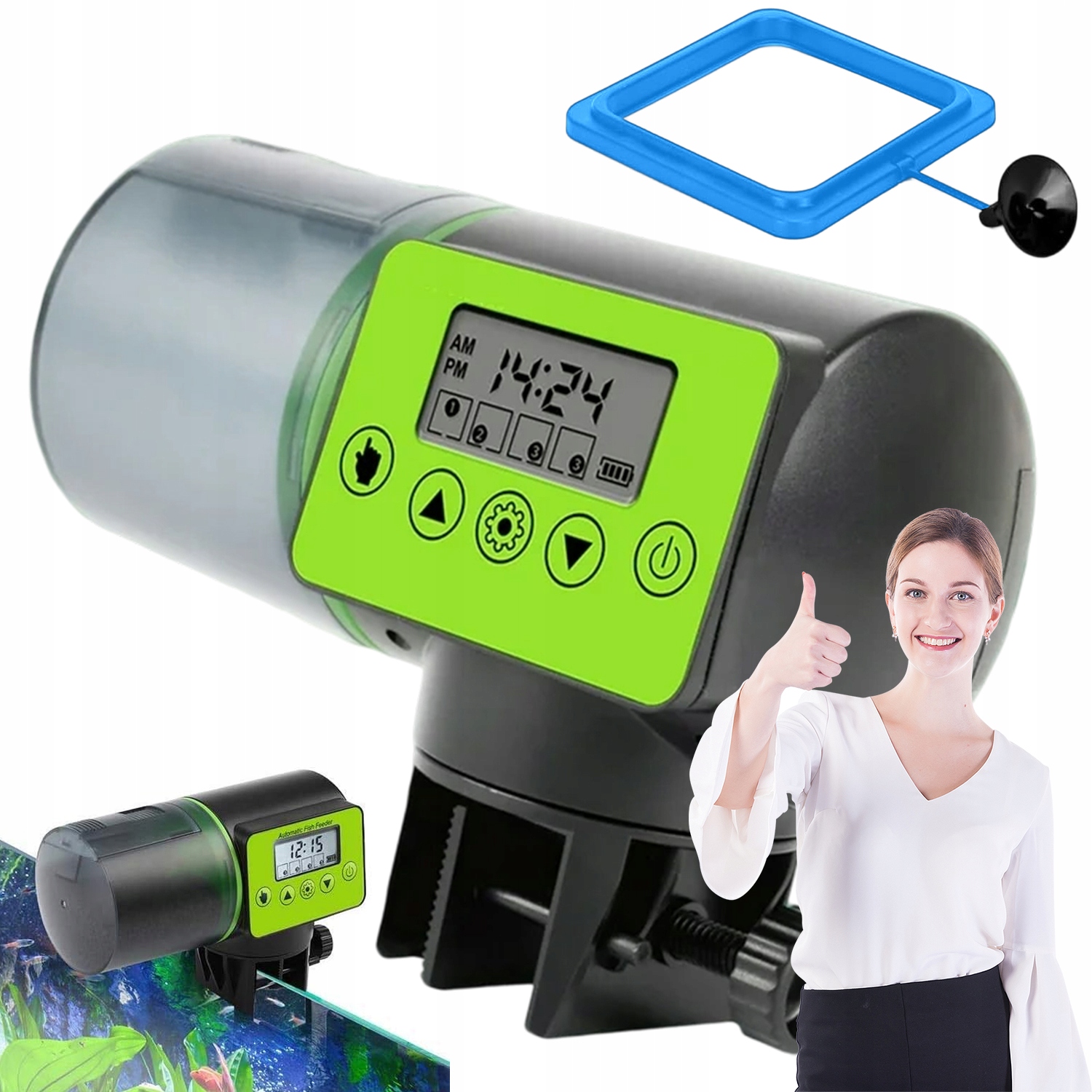 Levně Automatické Krmítko Pro Ryby Do Akvária S LCD Dávkovač Krmiva 200 ML