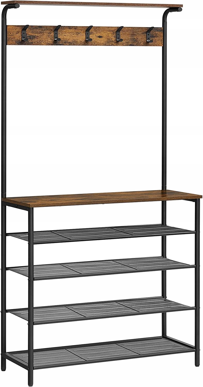 

Industrialny wieszak z półkami na buty loft