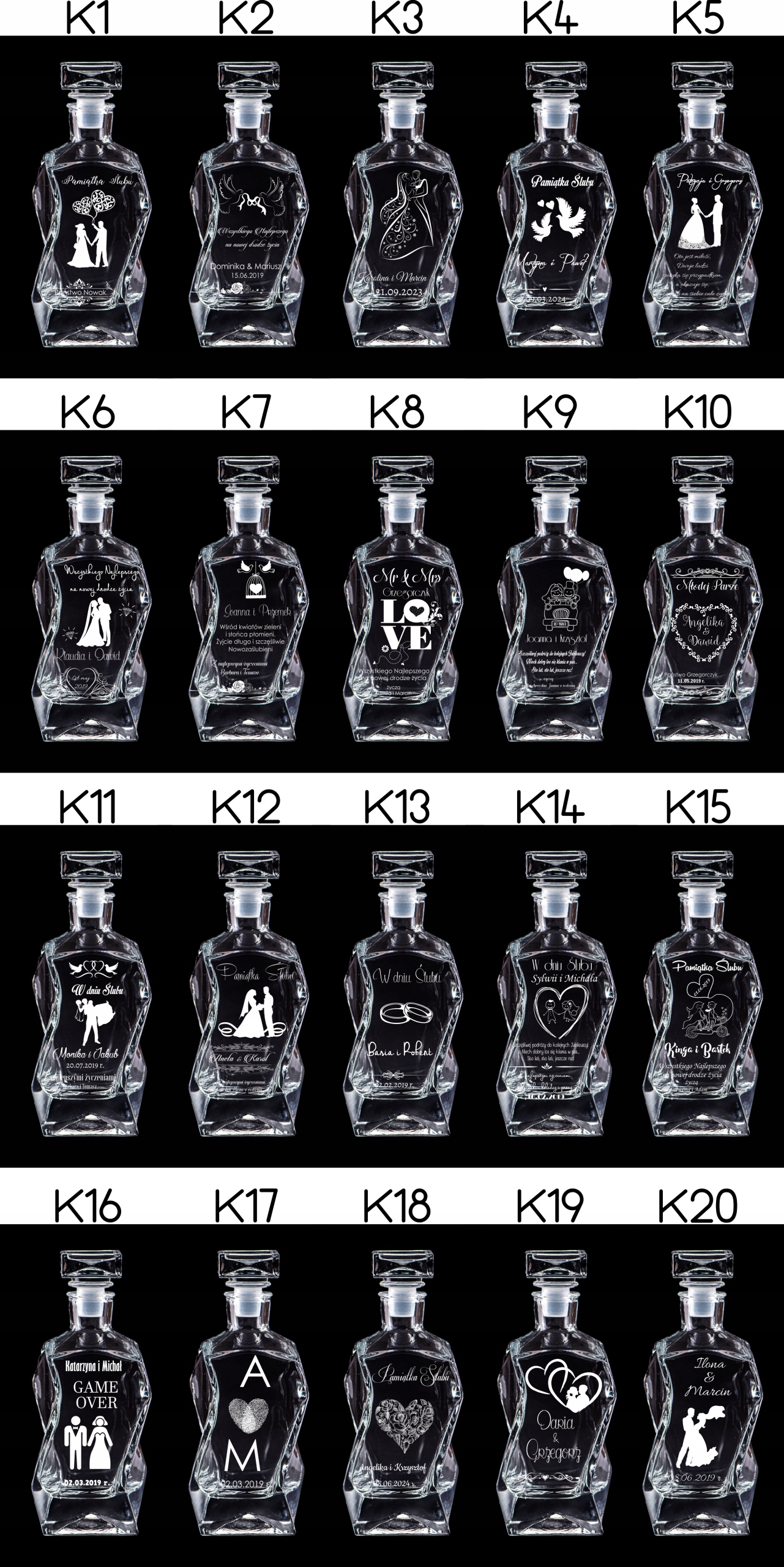 KARAFKA 2 SZKLANKI Z GRAWEREM DO WHISKY DZIEŃ OJCA Marka Edwanex