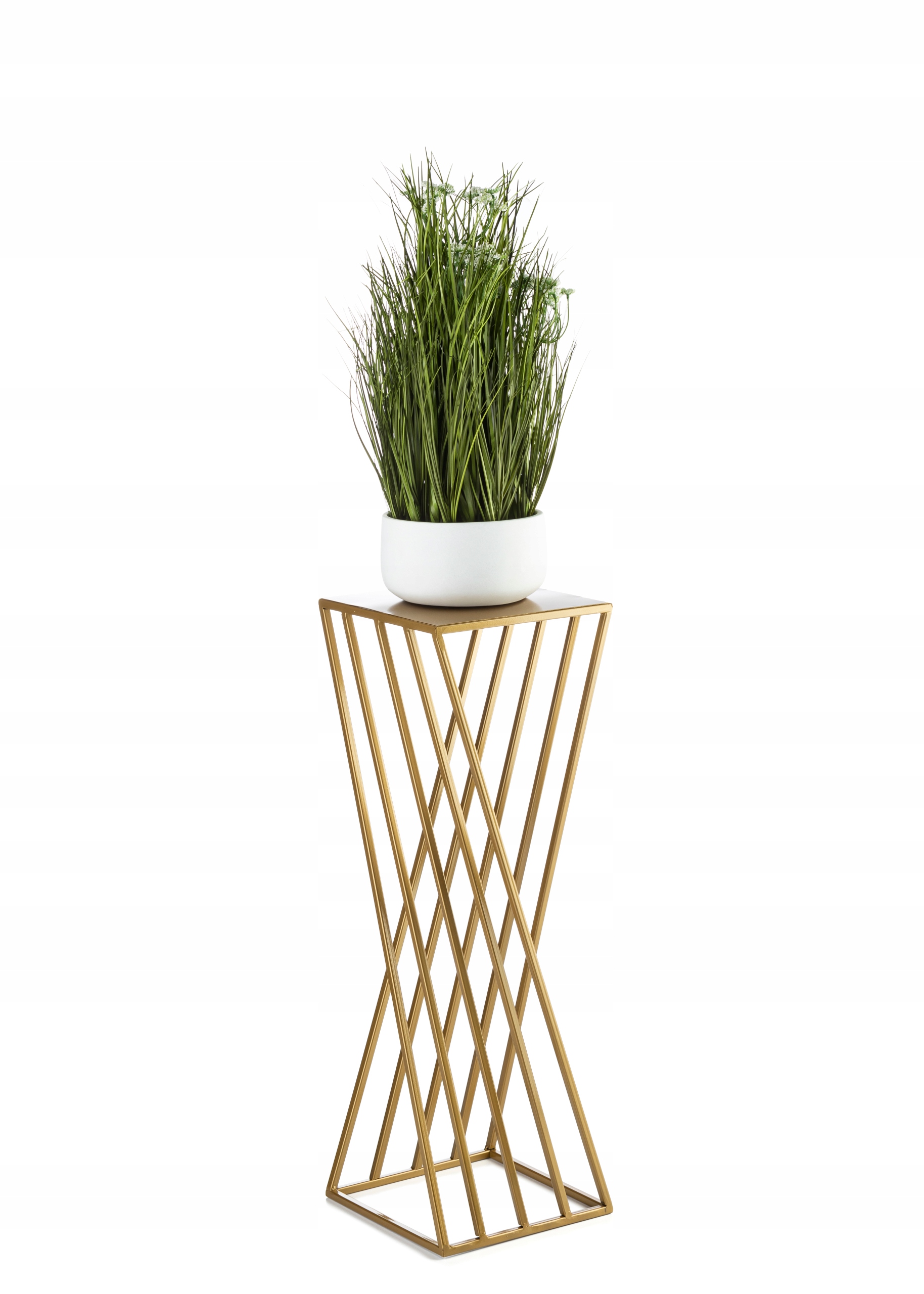 

Stojący kwietnik metalowy złoty nowoczesny 70 cm