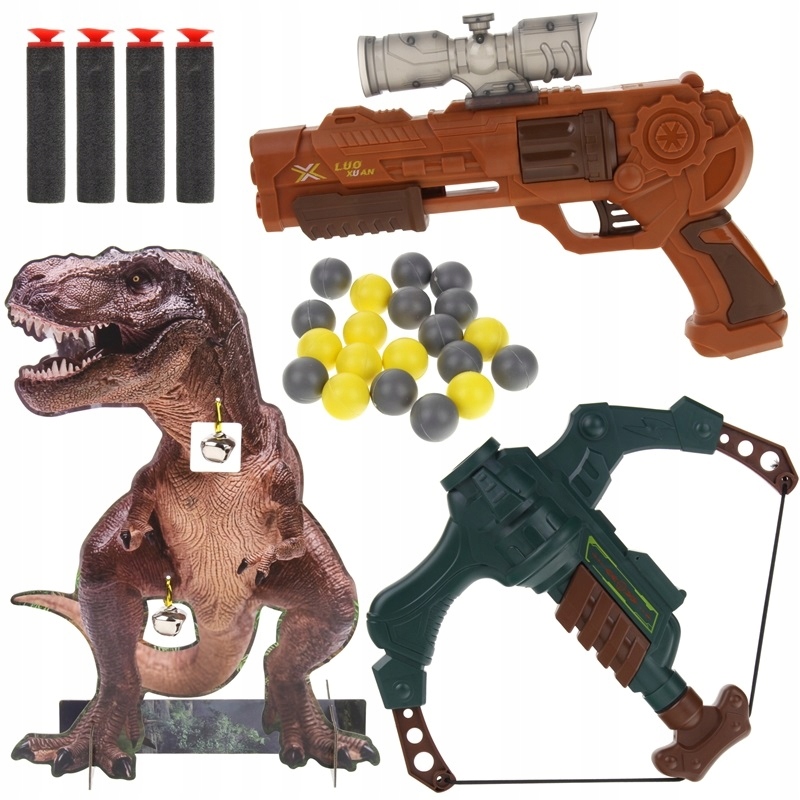 

Broń Pistolet na Kulki Kusza Tarcza Dinozaur T-Rex