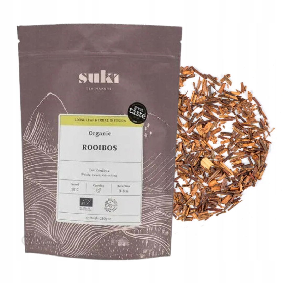 Herbata czerwony krzew organiczna 250g rooibos red bush naturalne składniki