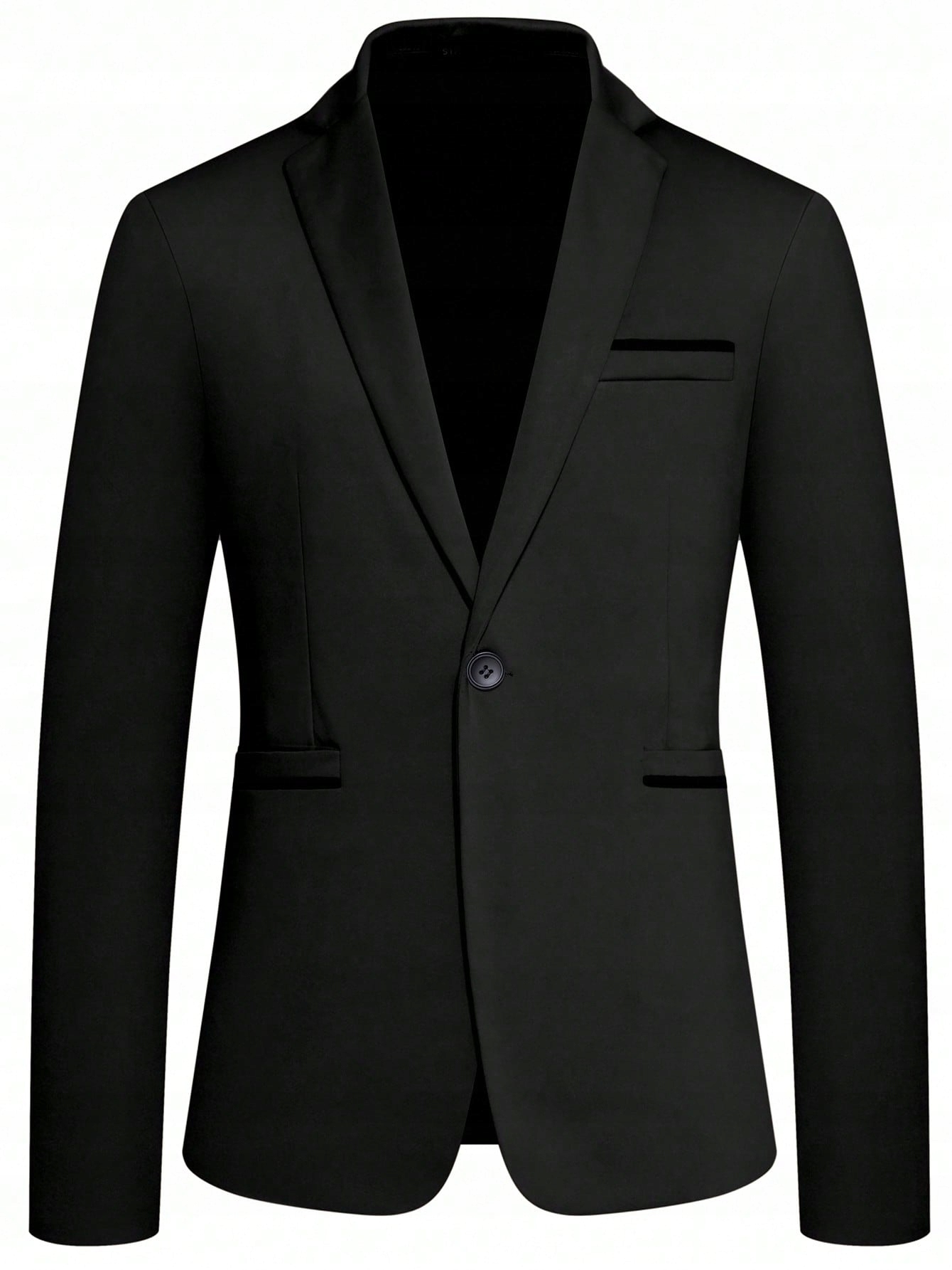 Sako Elegantní Jednořadé Návštěvnické Sako Černé Casual Shein S