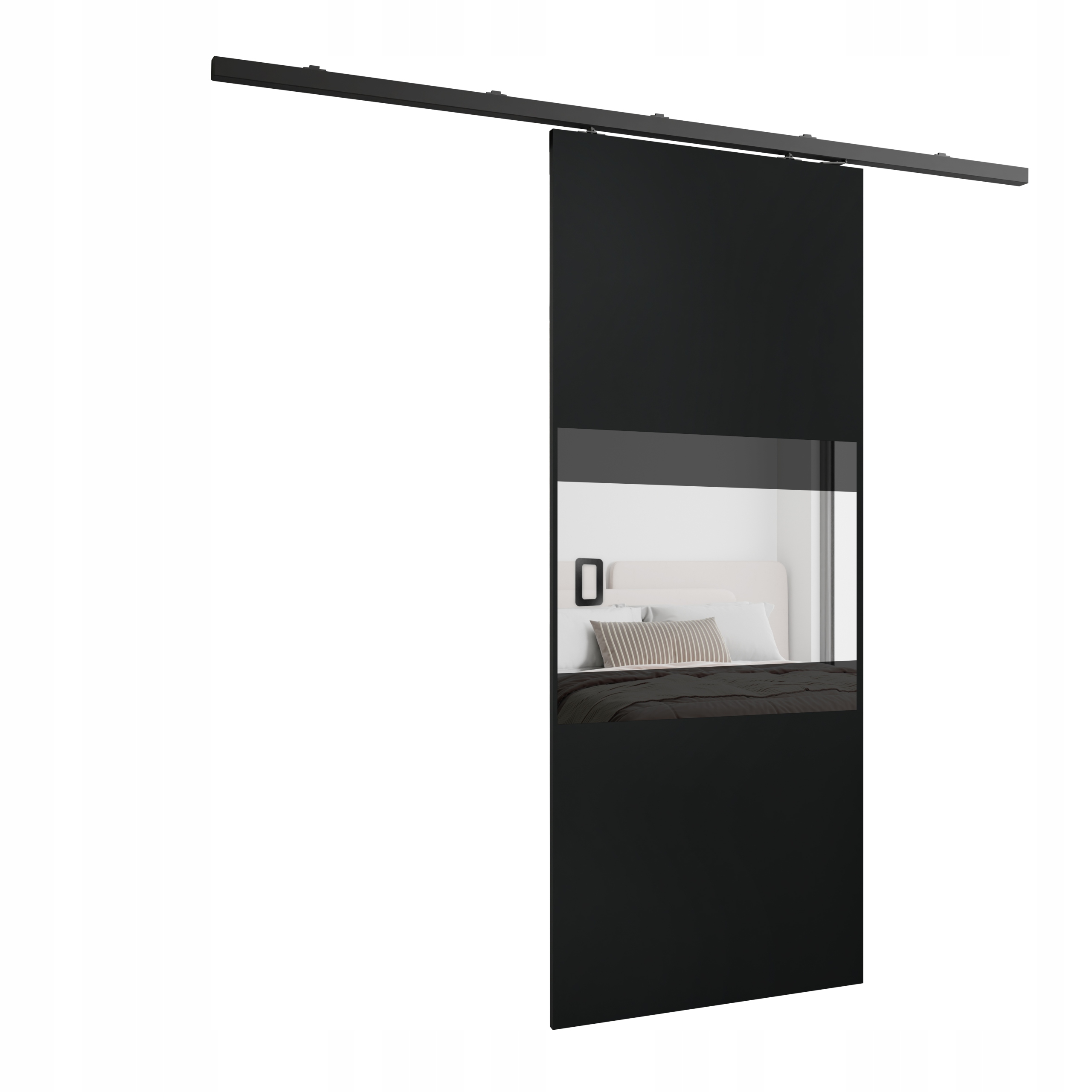 Nástěnné posuvné dveře HS-45 Dori 100 černé zrcadlo