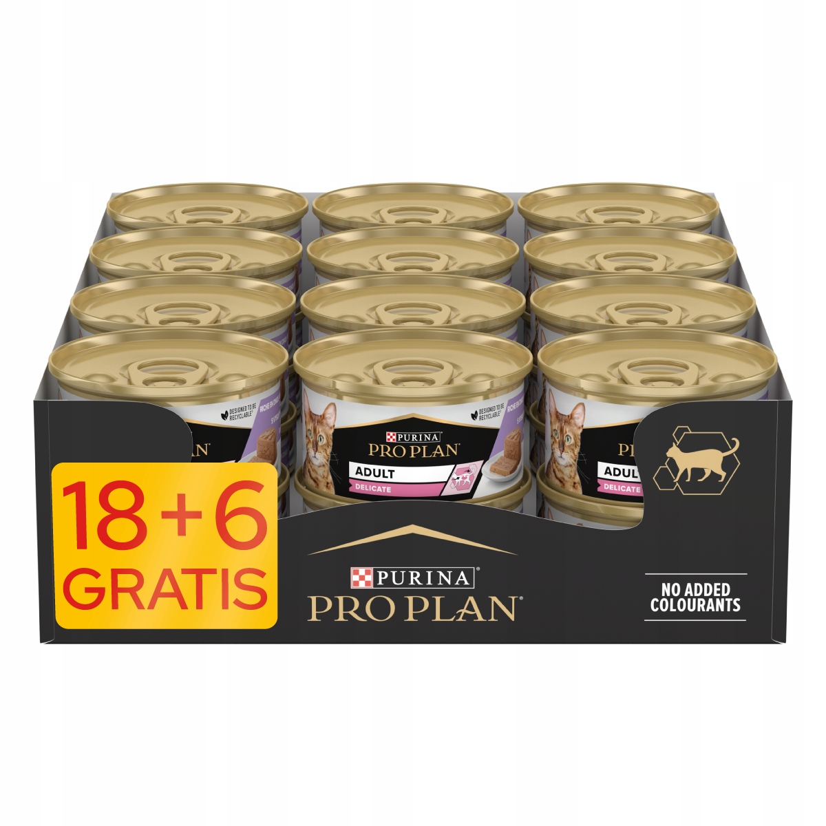 Pro Plan Adult Delicate Mokré krmivo pro kočky pěna s krůtím masem 24x85 g