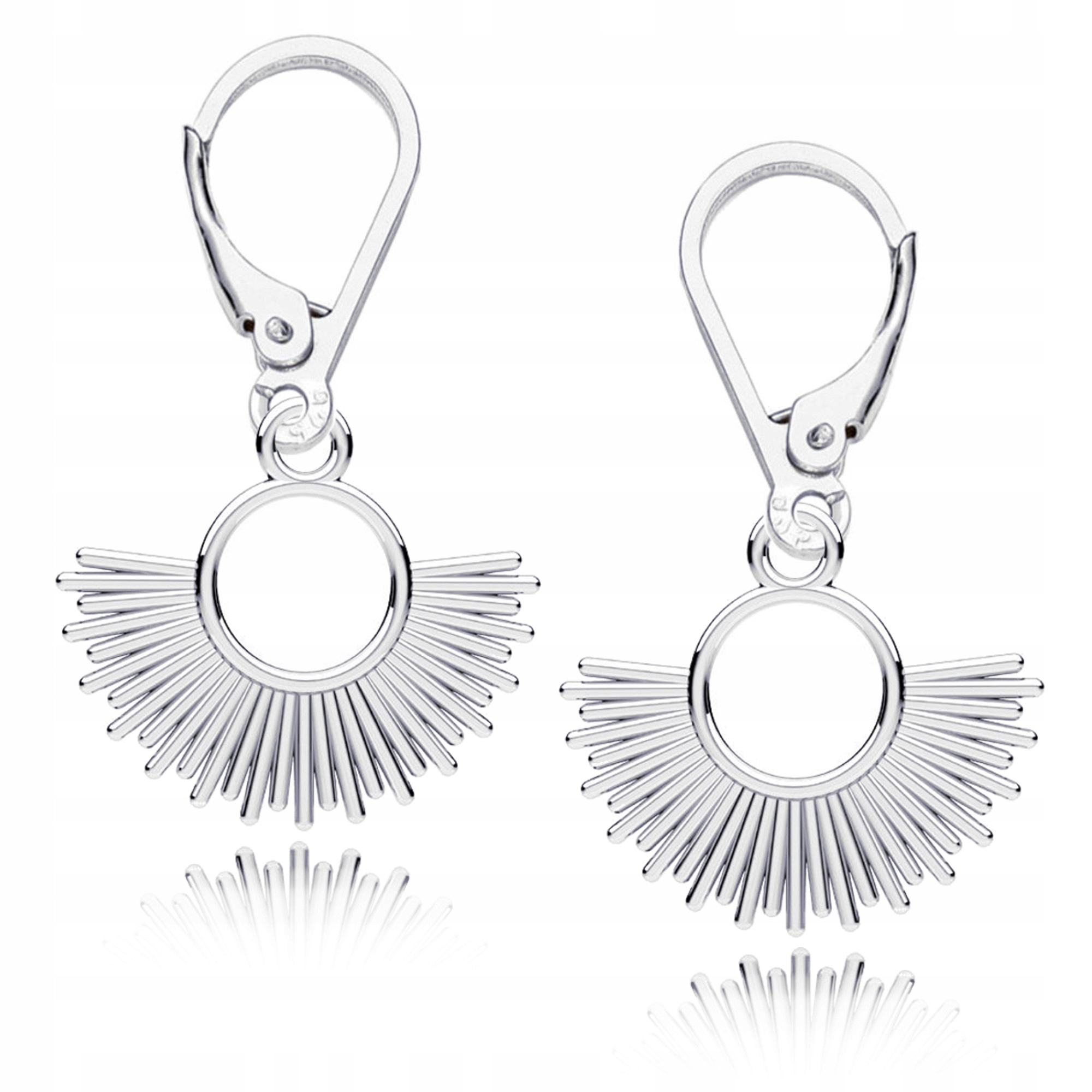 Stříbrné náušnice Západ Slunce Zavírací Náušnicové Háčky Stříbro ryzost 925