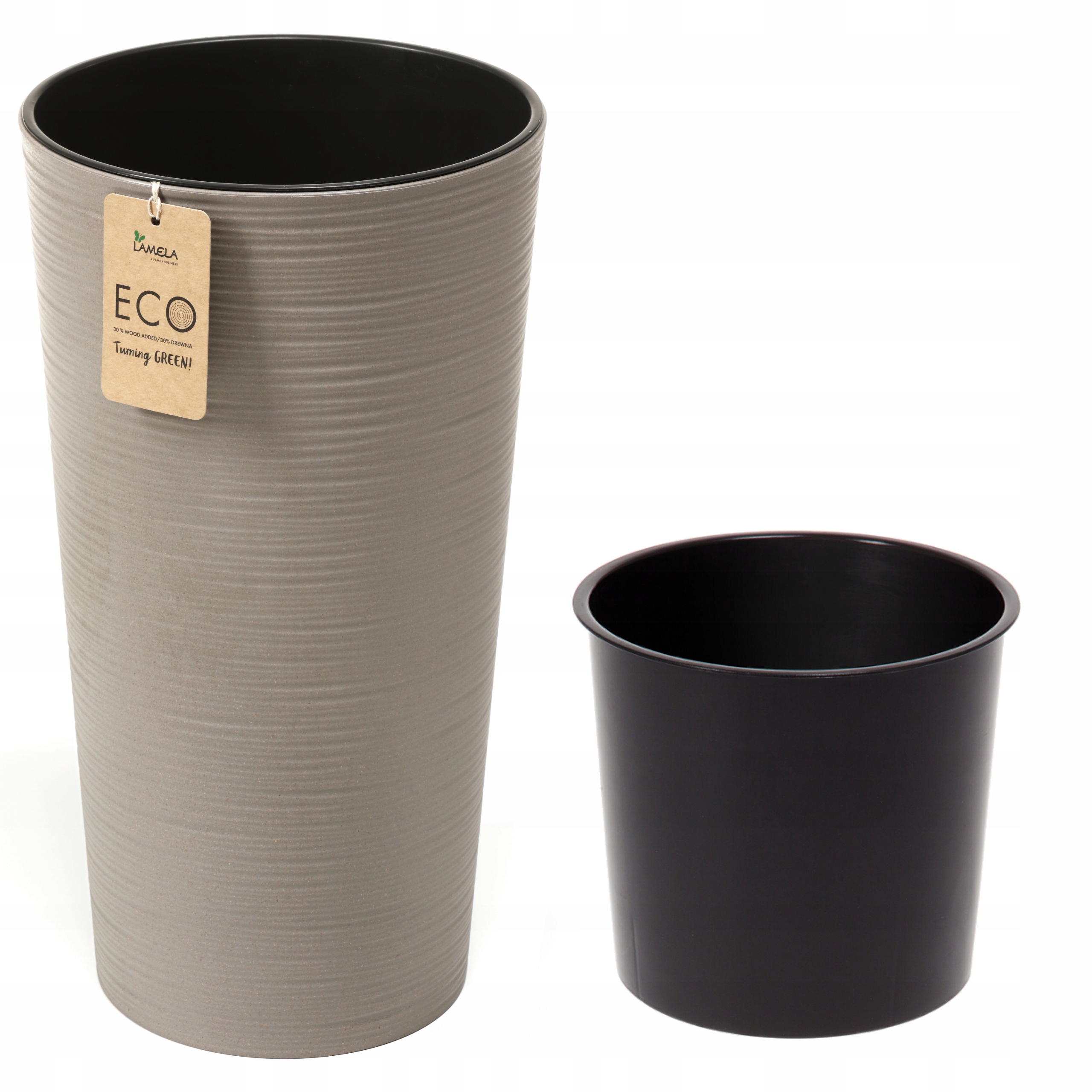 

Donica Z Wkładem Lilia Dłuto 300 h57 Ecowood Szary