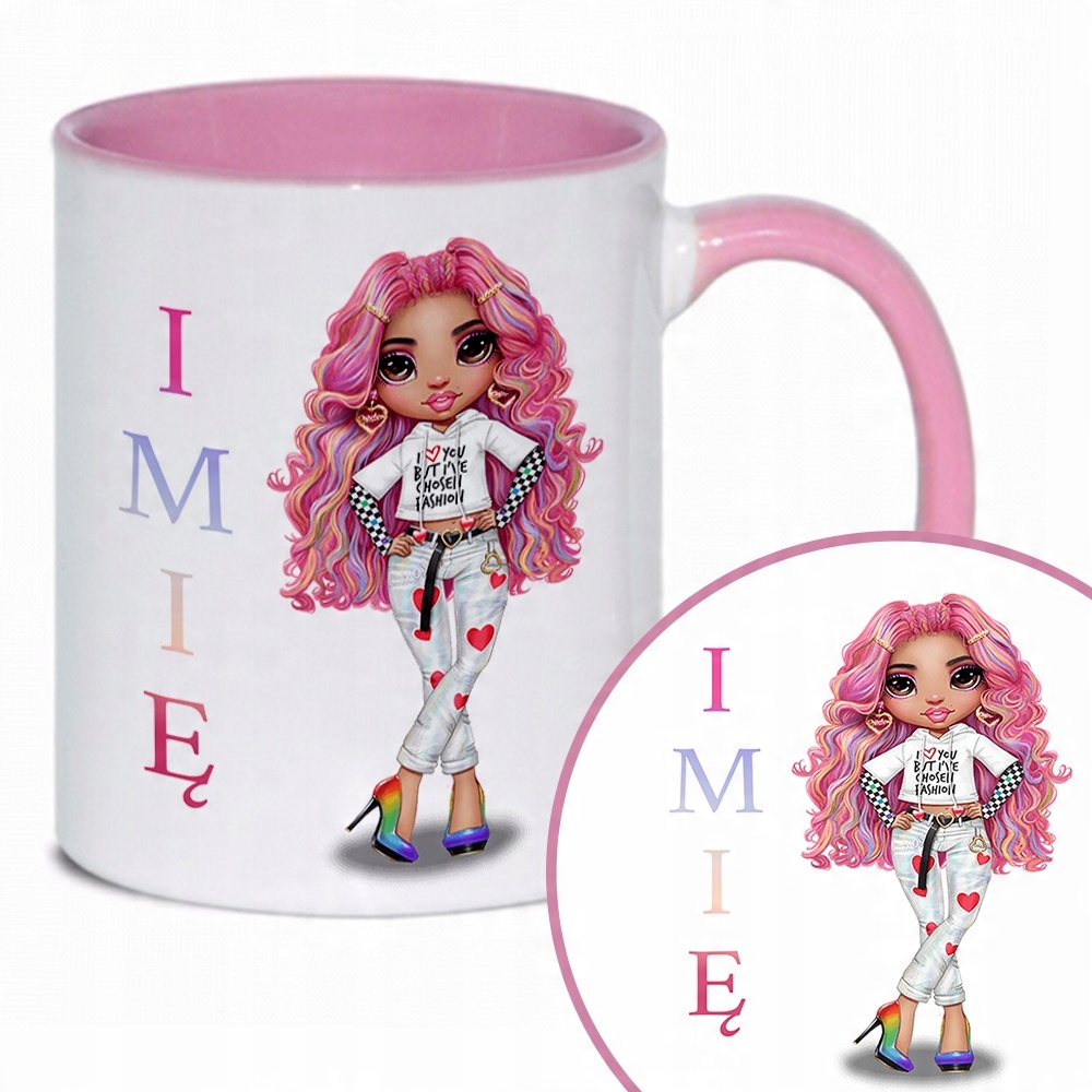 

Kubek Różowy Rainbow High Imię Wz