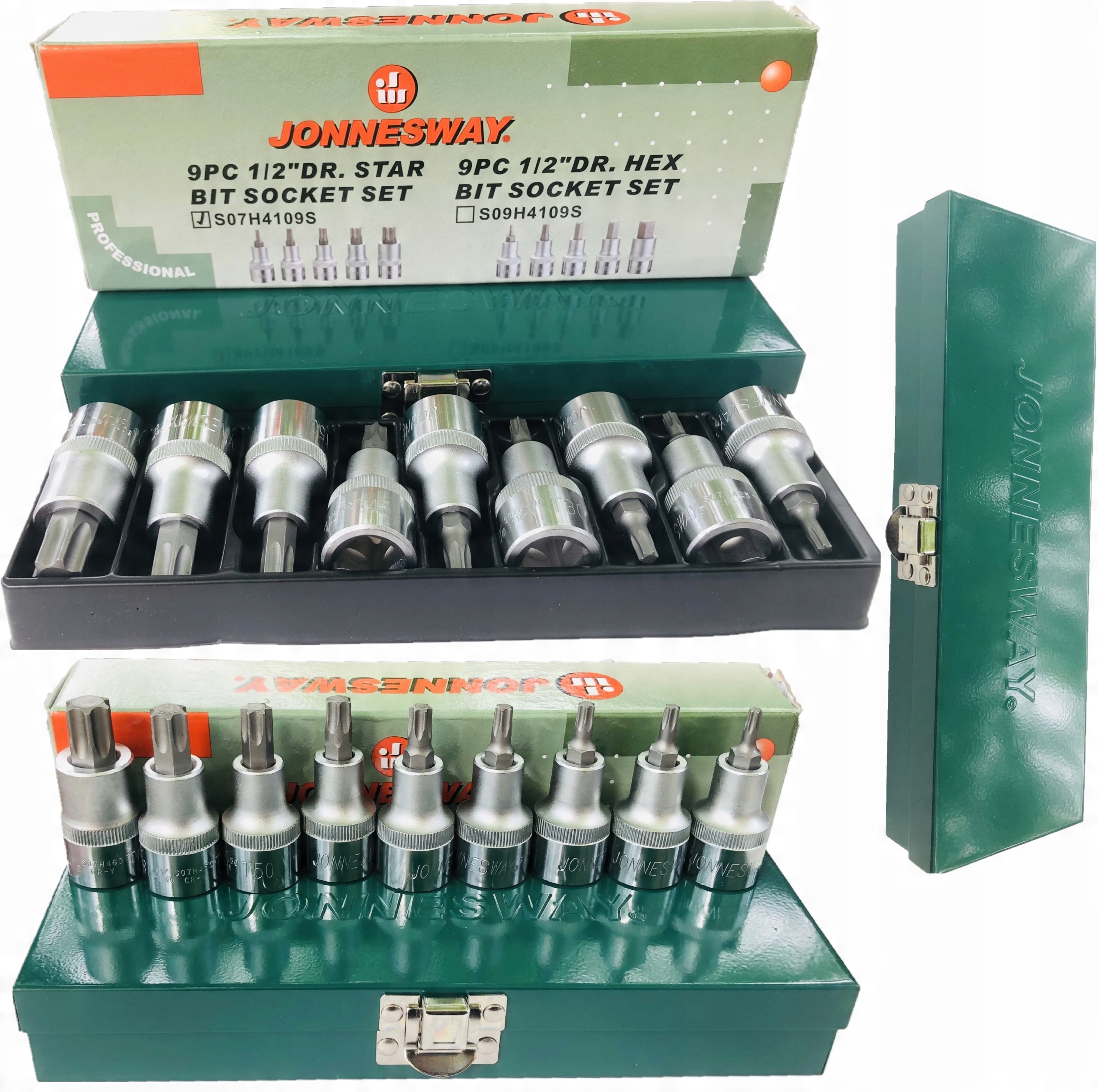 

Jonnesway Nasadki klucze Torx zestaw 1/2'' T20-T60