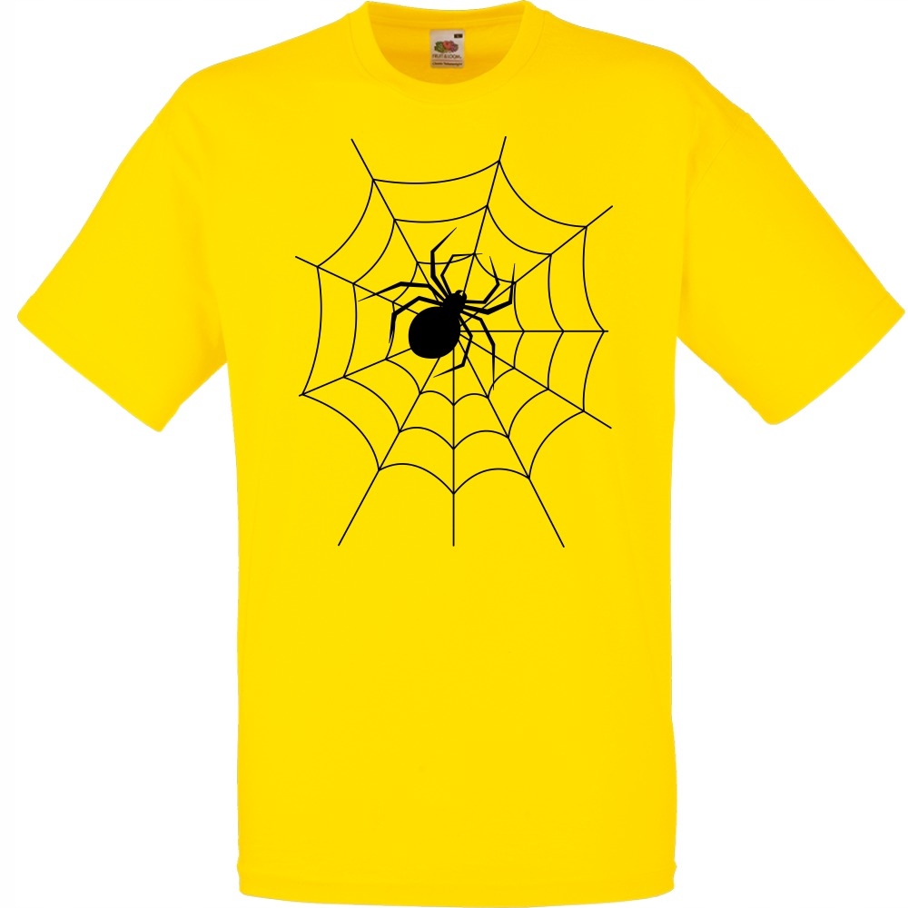 

Koszulka halloween pajęczyna pająk XL żółta jaskra