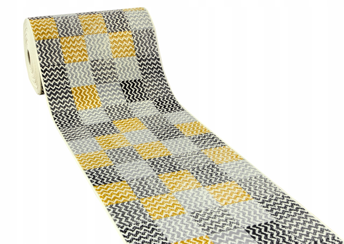 

szer. 100 cm Chodnik Żółty Patchwork Musztardowy