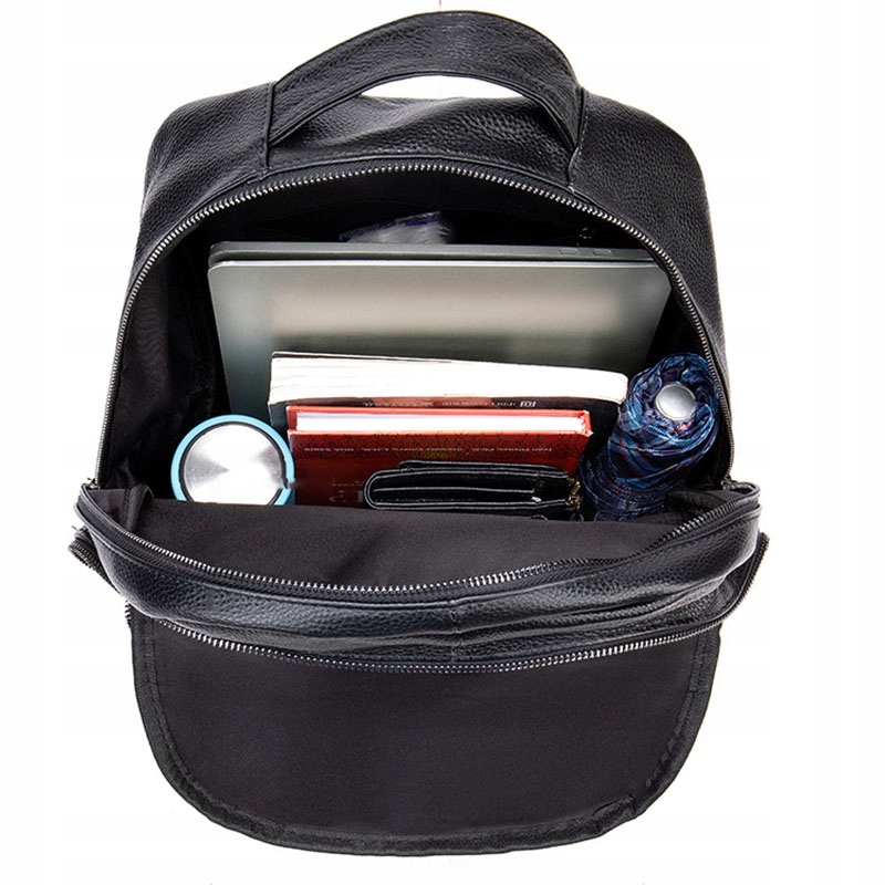 PLECAK SKÓRZANY Męski STYLOWY LAPTOP Czarny Kolor czarny