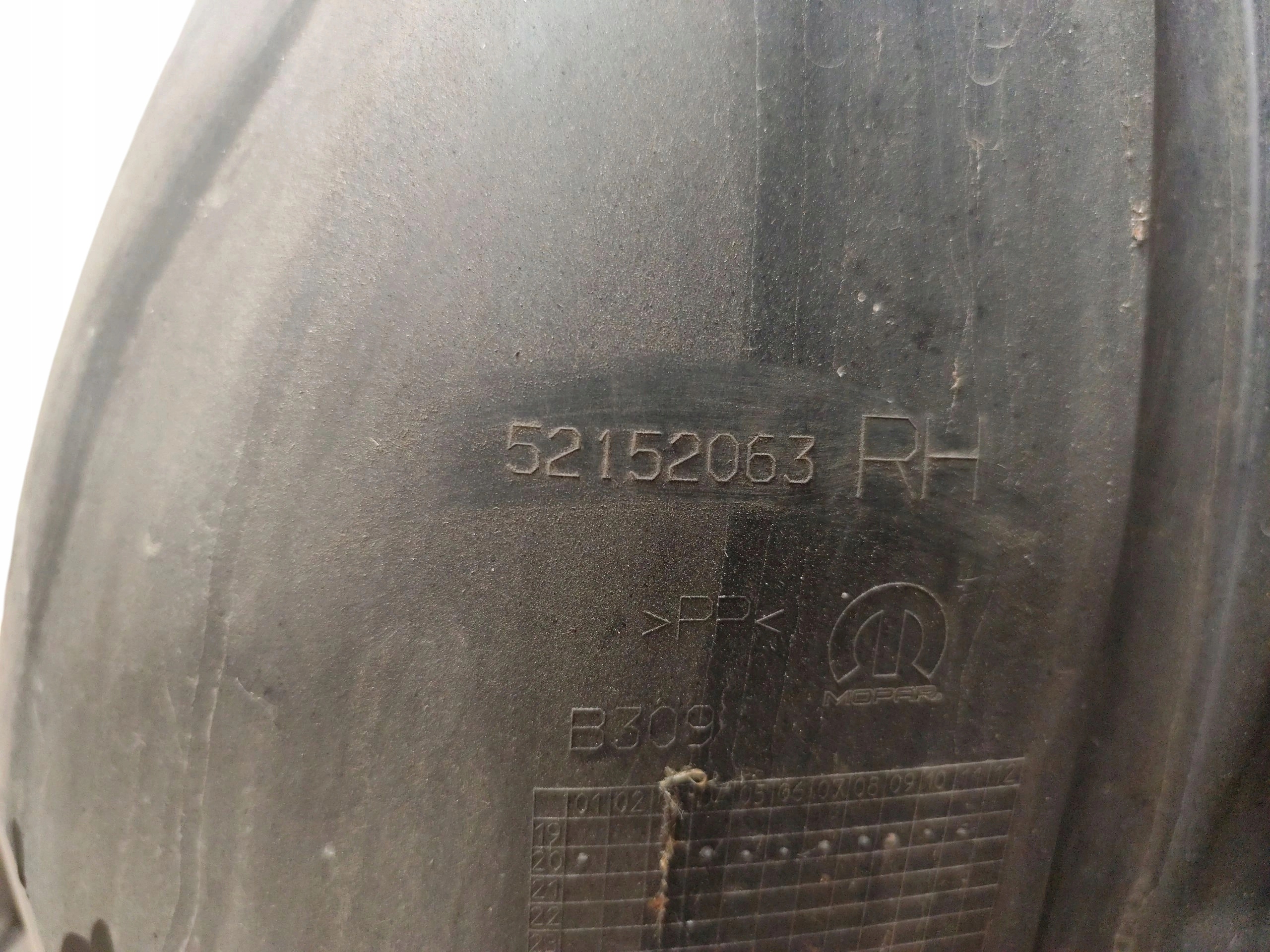 mudguard right front JEEP COMPASS II 52152063
