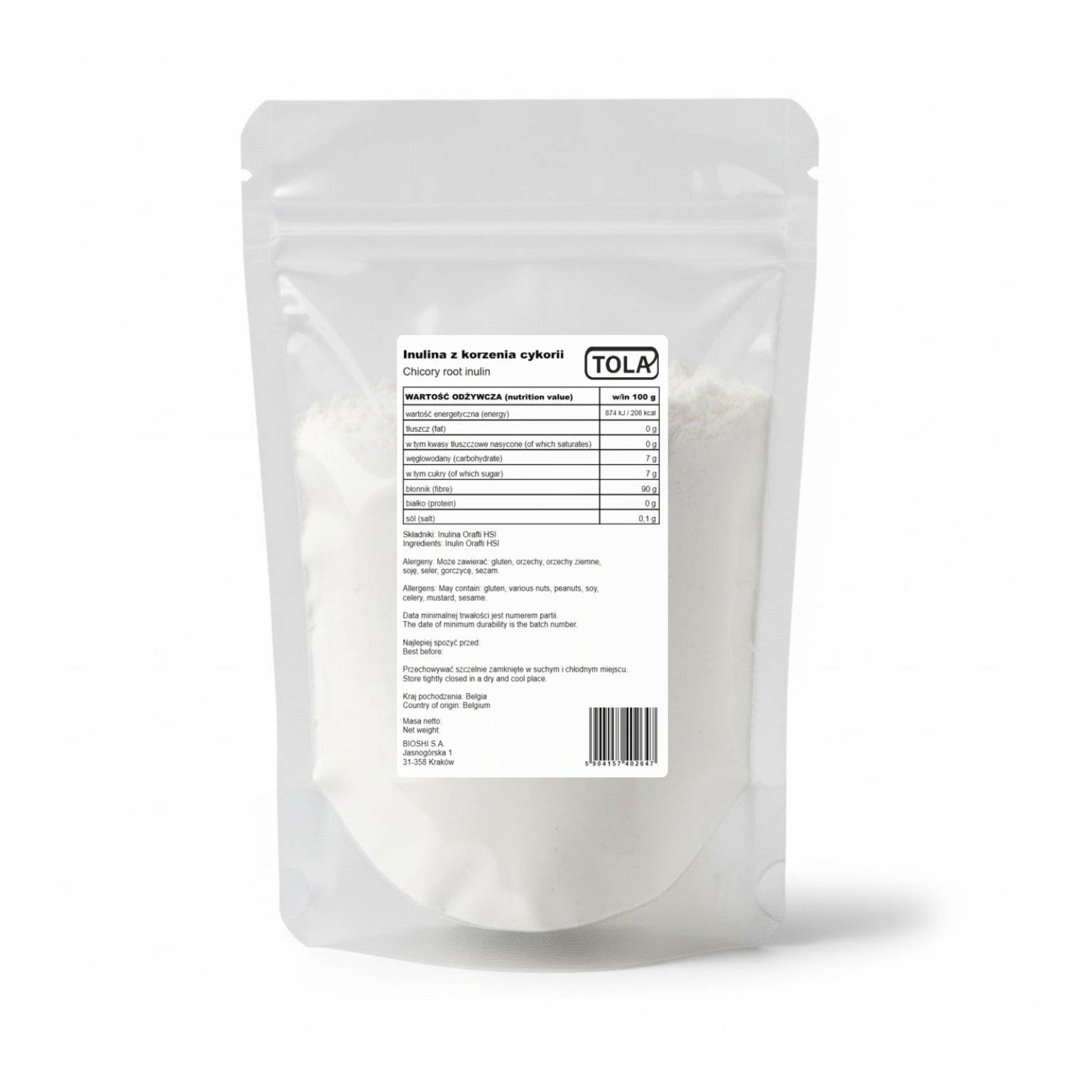 Levně Inulin z kořene čekanky 10 kg – přírodní vláknina, vysoká kvalita Tola