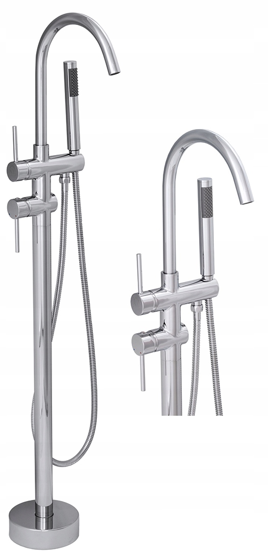 Voľne Stojaca Podlahová Sprchová Batéria S Vysokým Výtokom Do Vane Chróm Kivo