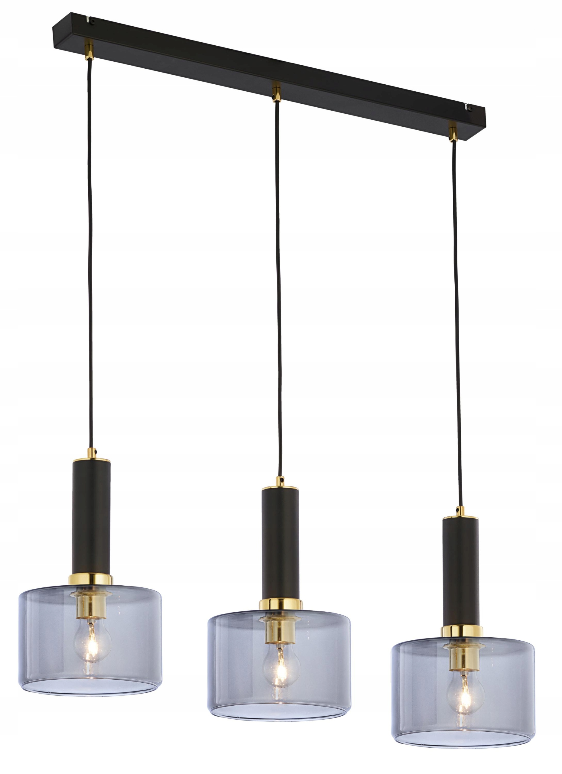 Závesná lampa Vanes Zlatá dymová sklenená lampa 3xE27 Stropná lampa Dom