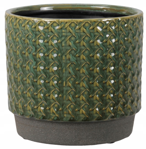 OSŁONKA DONICZKA CERAMICZNA DONICA ZIELONA OKRĄGŁA