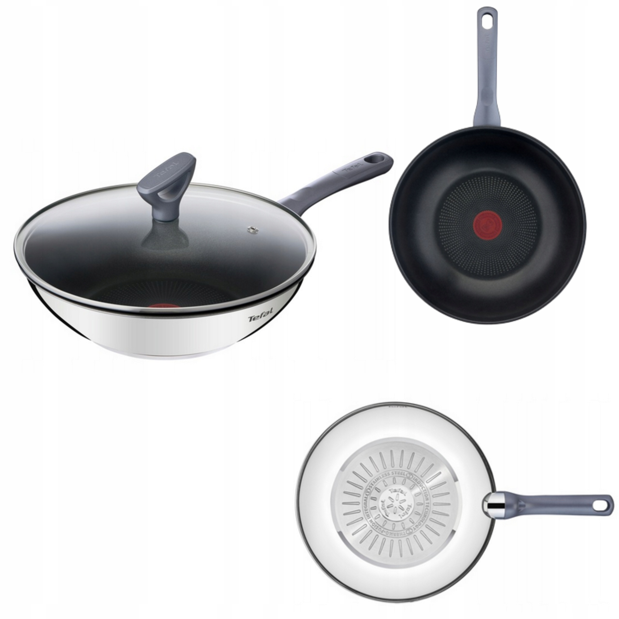 PATELNIA WOK Z POKRYWKĄ NON-STICK NIEPRZYWIERAJĄCA SOLIDNA STALOWA 28CM XXL