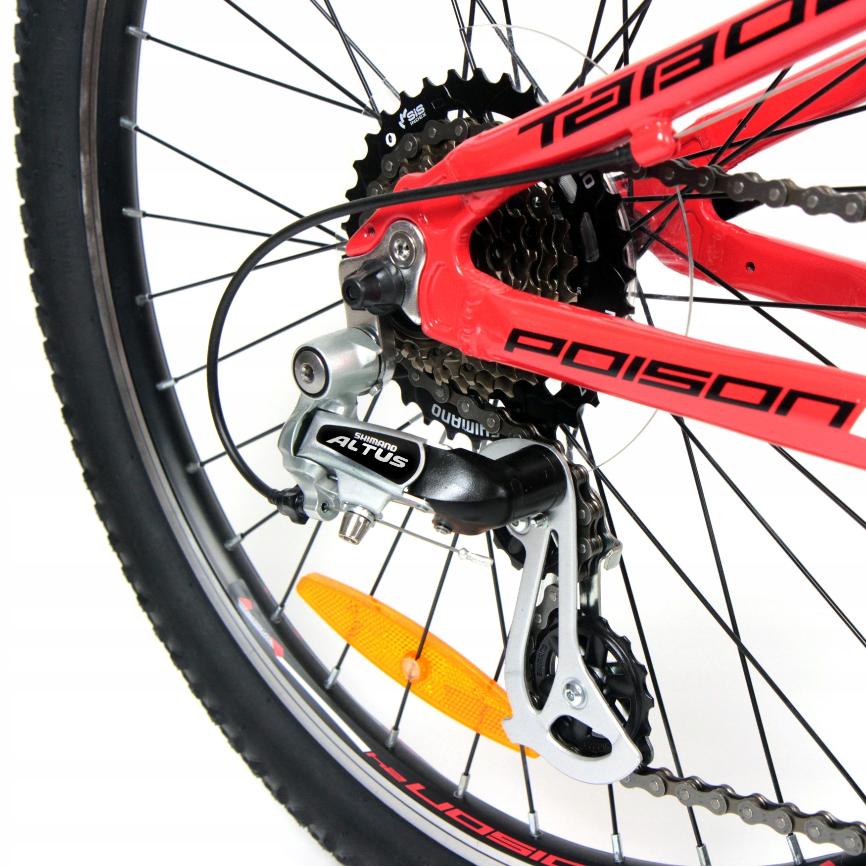 ROWER 24 cale TABOU POISON 2.0 SHIMANO GÓRSKI MTB ALUMINIOWY WYSOKA JAKOŚĆ Kolor czerwony