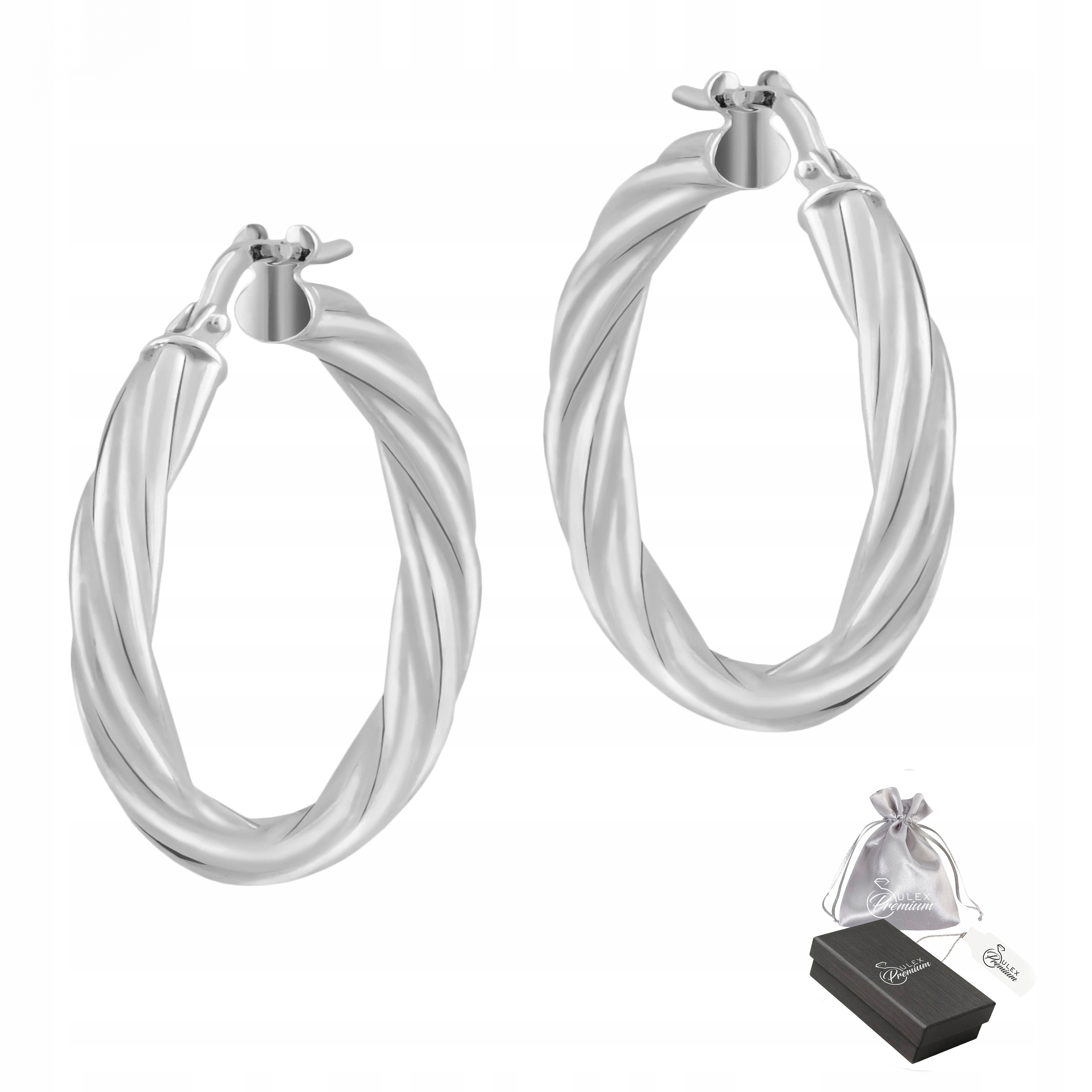 Náušnice Nafukovací kola stříbro ryzost 925 Elegantní rhodiované kroucené 2,6 cm