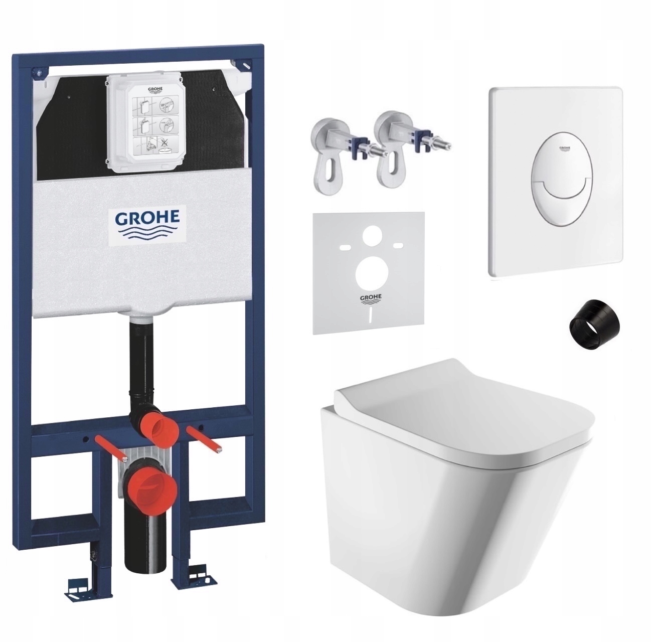 7v1 Podomítkový Wc set s podstavcem Grohe Slim Wc mísa Rim Omnires tlačítko