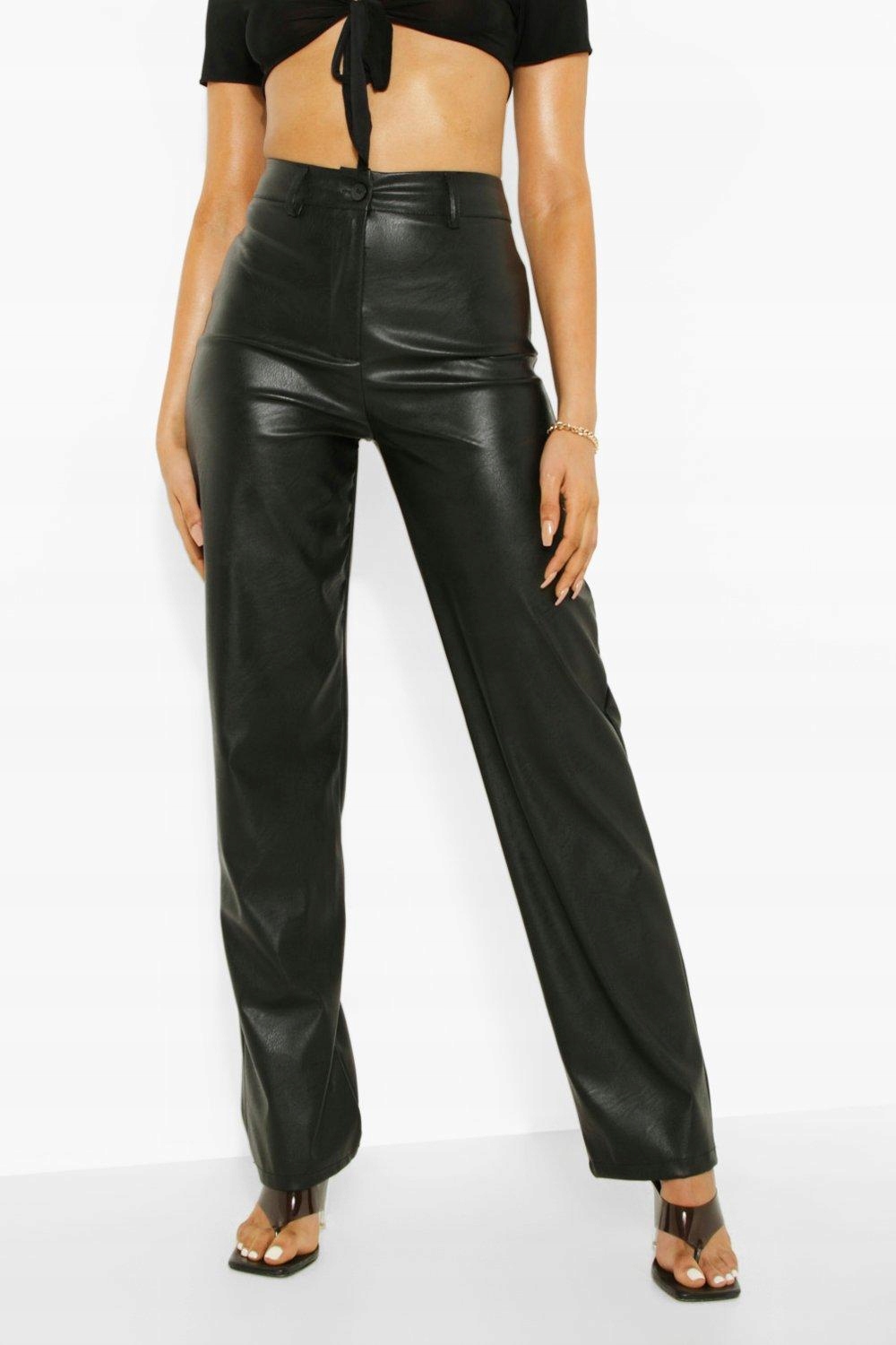 BOOHOO SPODNIE DAMSKIE CZARNE ELEGANCKIE 34 1YHH