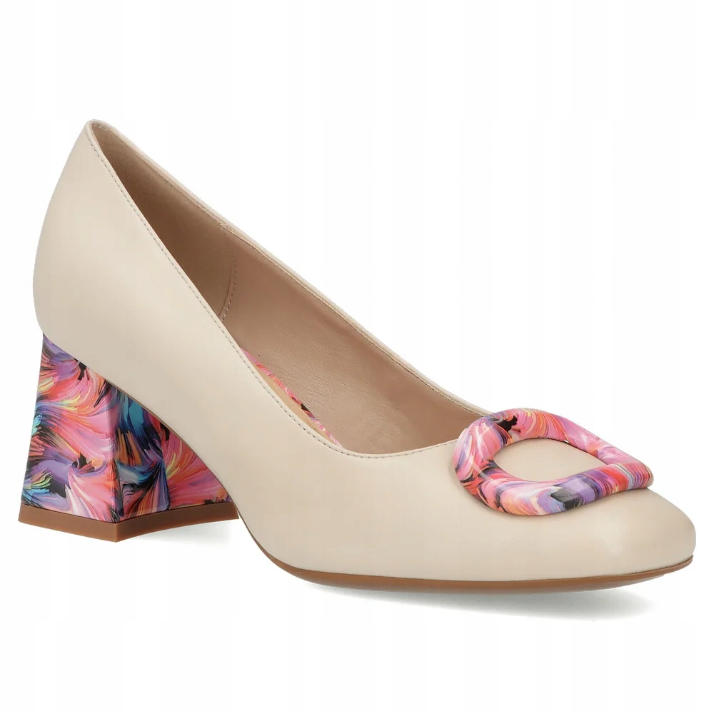 Skórzane czółenka na obcasie Filippo r.40