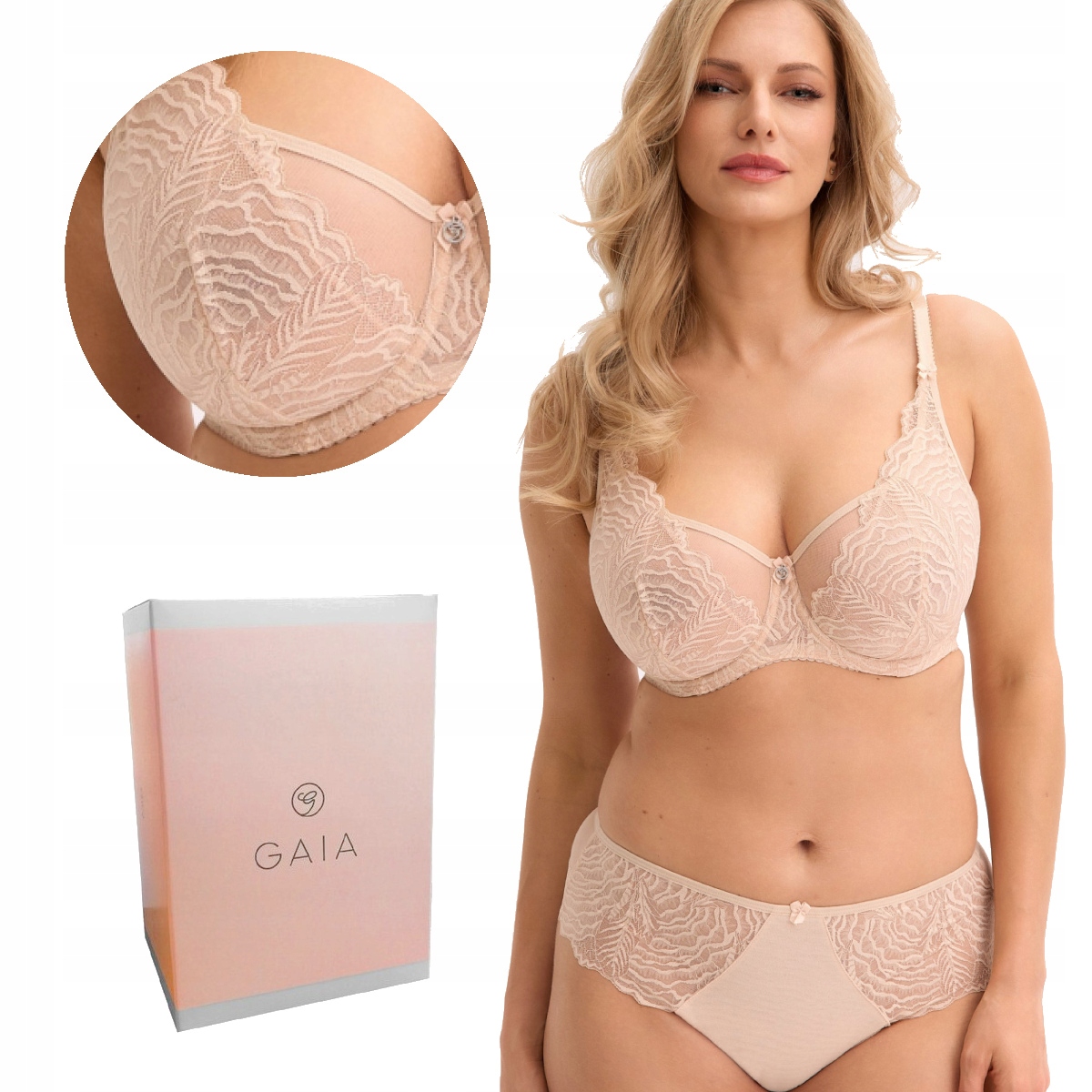 Podprsenka balkonetka s krajkou Soft Jessia 1229 měkká béžová 70F