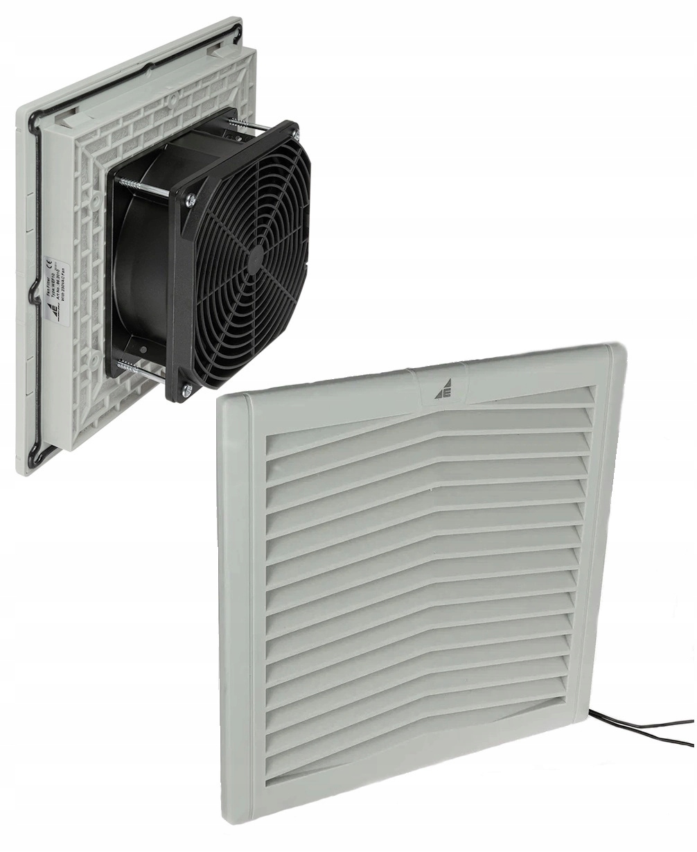 Ventilátor s filtrem WEF10 45W 170m/h 230V Ac IP54/I 204x204mm Šedý
