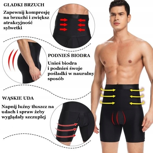 MĘSKIE BOXERKI MODELUJĄCE WYSZCZUPLAJĄCE BRZUCH Linia plus size (duże rozmiary)