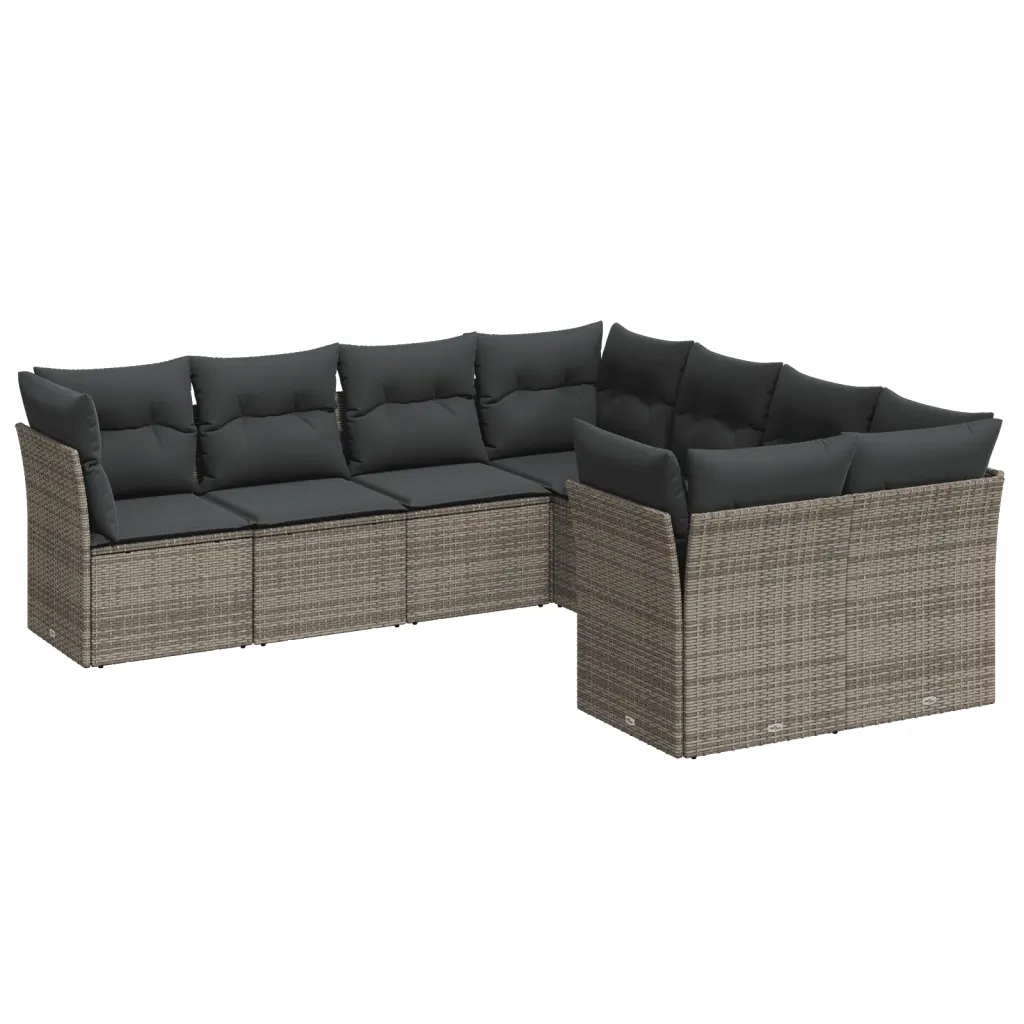 Modulární zahradní nábytek set šedý Pe ratan 62 x 62 x 69 cm