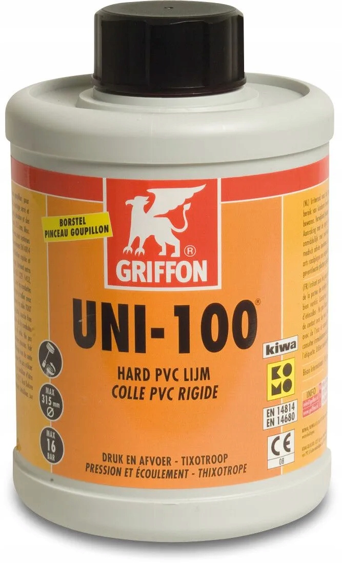 Griffon Lepidlo na Pvc transparentní 0,5 l Kiwa typ Uni-100 label Ru/pl/cz/hu