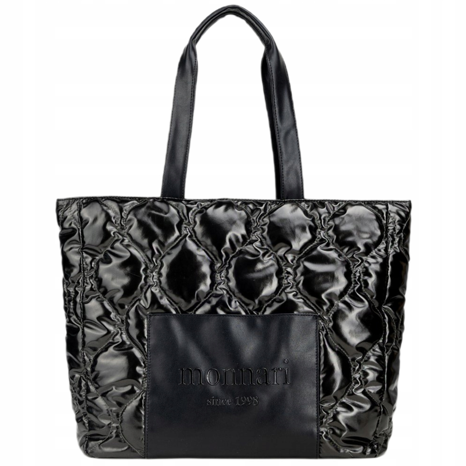 Torba Damska Monnari Shopper Bag Na Ramię Torebka Pikowana Skóra Eko Czarna