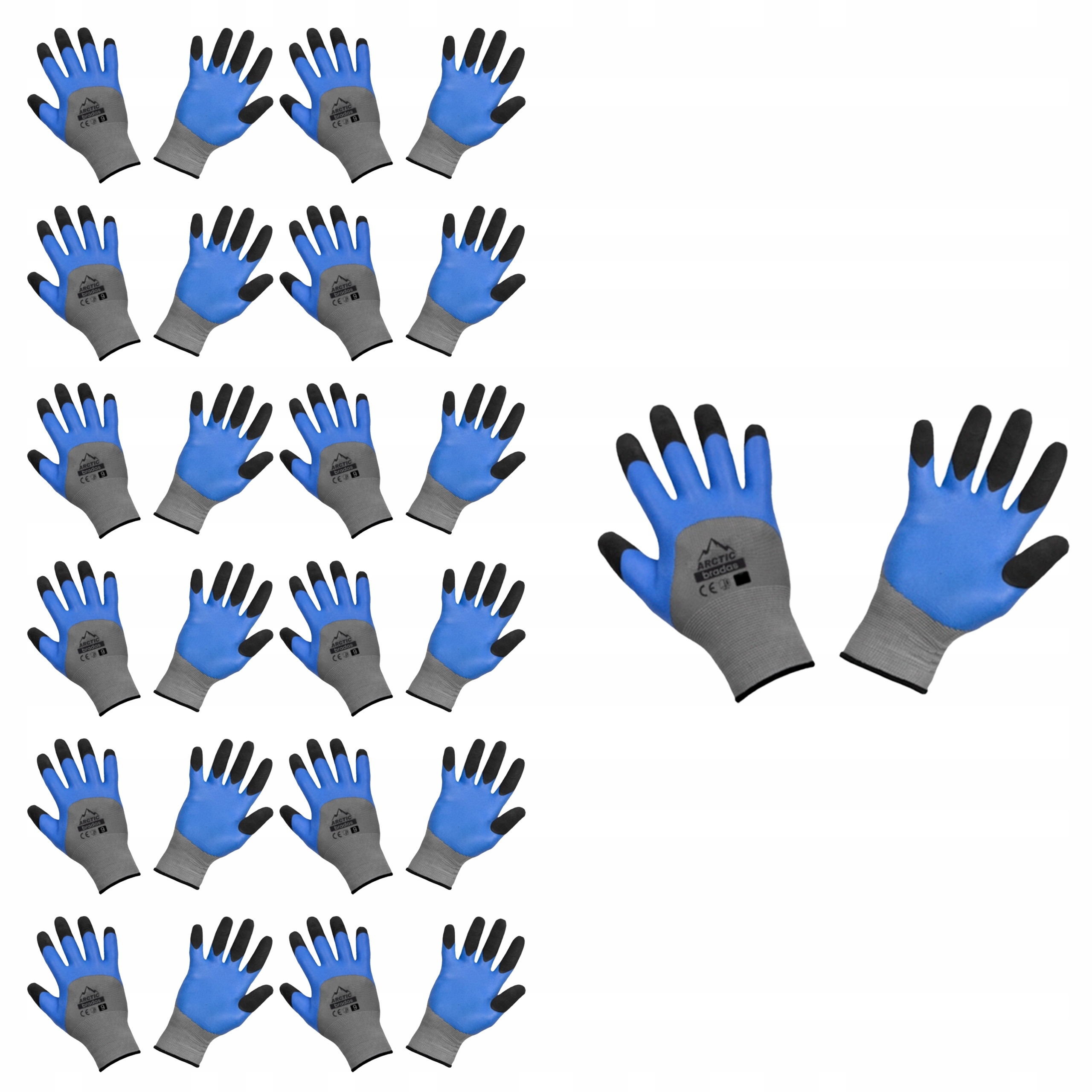 Rękawice Ochronne Robocze Lateksowe Rozmiar 8 Bradas ARCTIC 12x RWA8