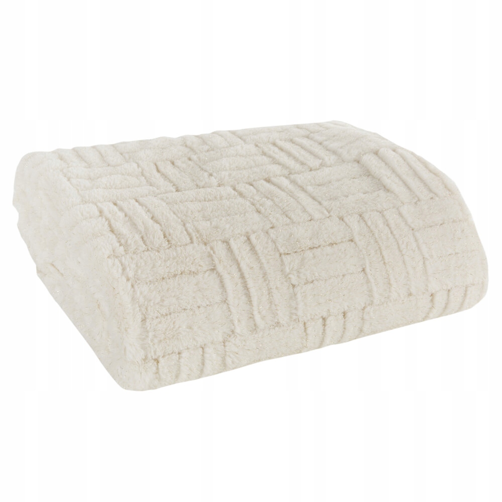 Vánoční deka BLINK3 150x200 Eurofirany krémový zlatý nadýchaný vzor