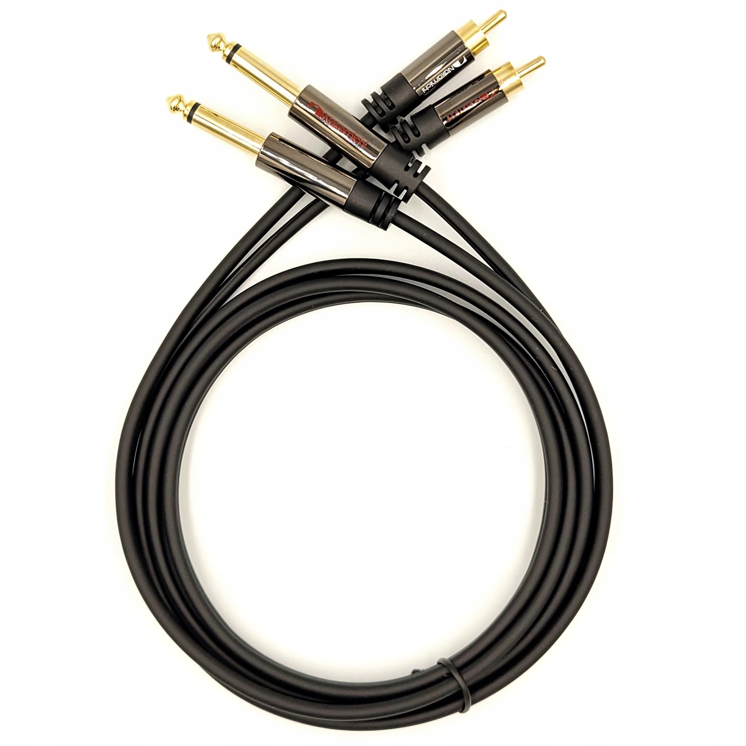 KABEL NAKAMICHI 2x RCA - 2x JACK 6,3 MONO OFC 1,5m Długość kabla 1.5 m