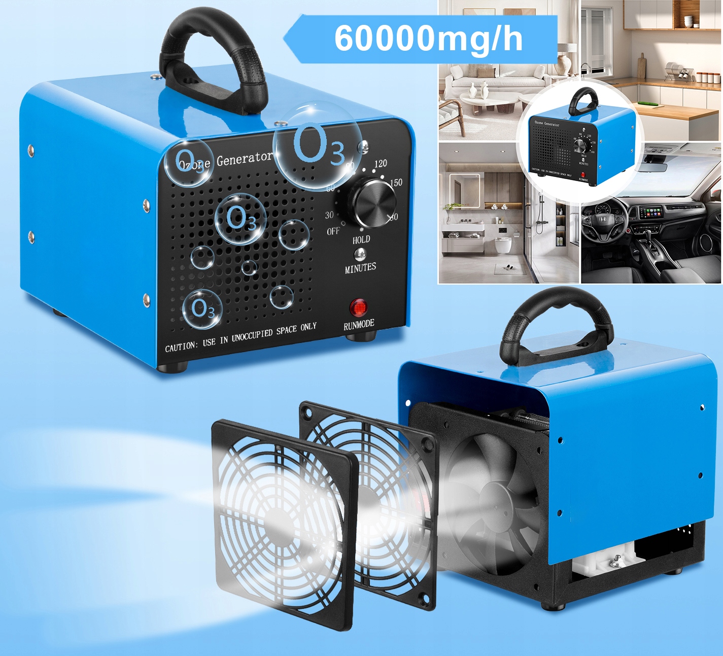 GENERATOR OZONU OZONATOR PROFESJONALNY 60000mg/h Marka Rilbstix