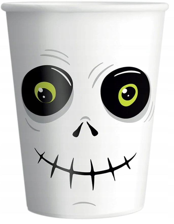 TALERZYKI KUBKI HALLOWEEN WAMPIR KOŚCIOTRUP DLA DZIECI URODZINY 12szt Średnica 18 cm
