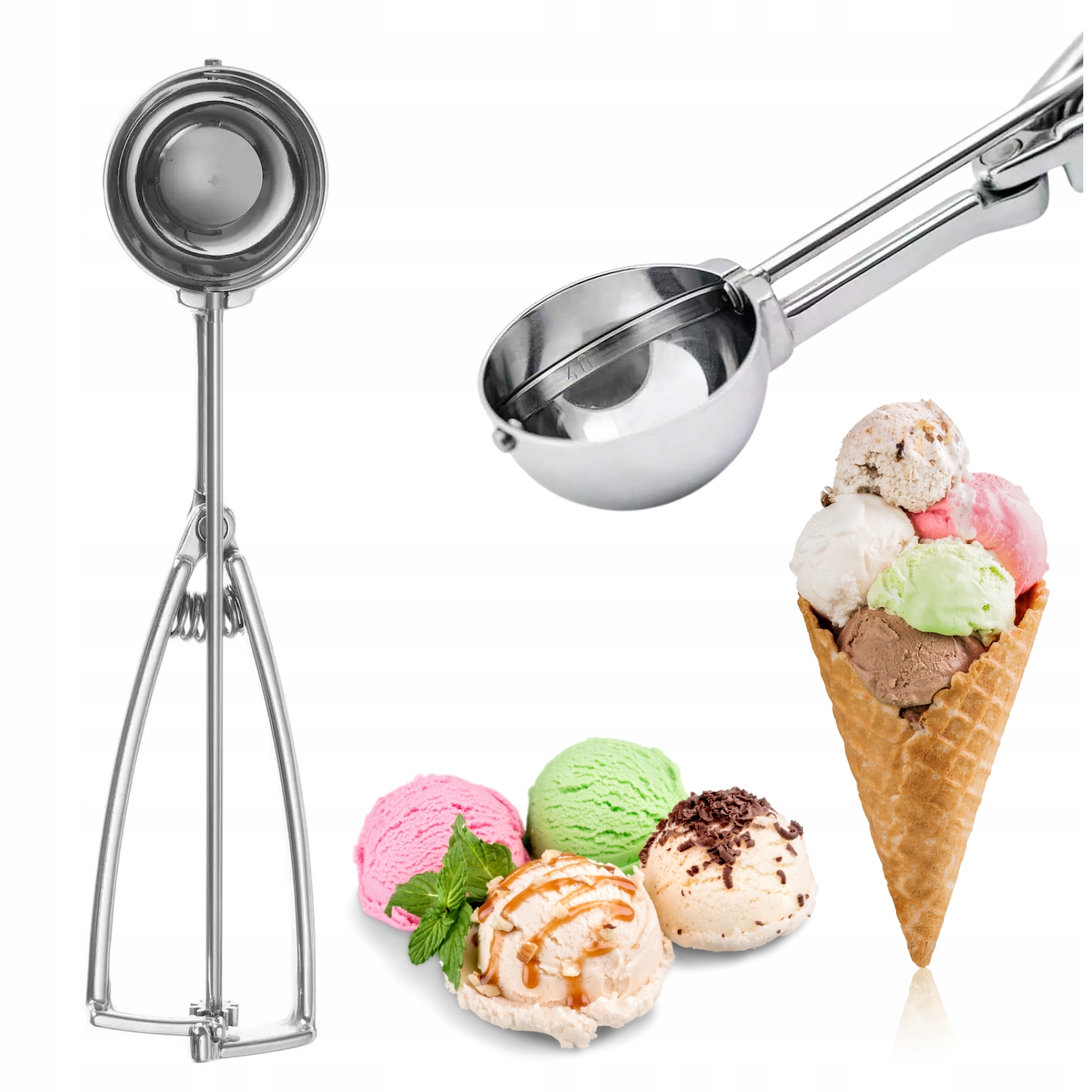 Lžíce na zmrzlinu Porcovač Stöckel 47mm 1/36 Nerezová ocel 18/10