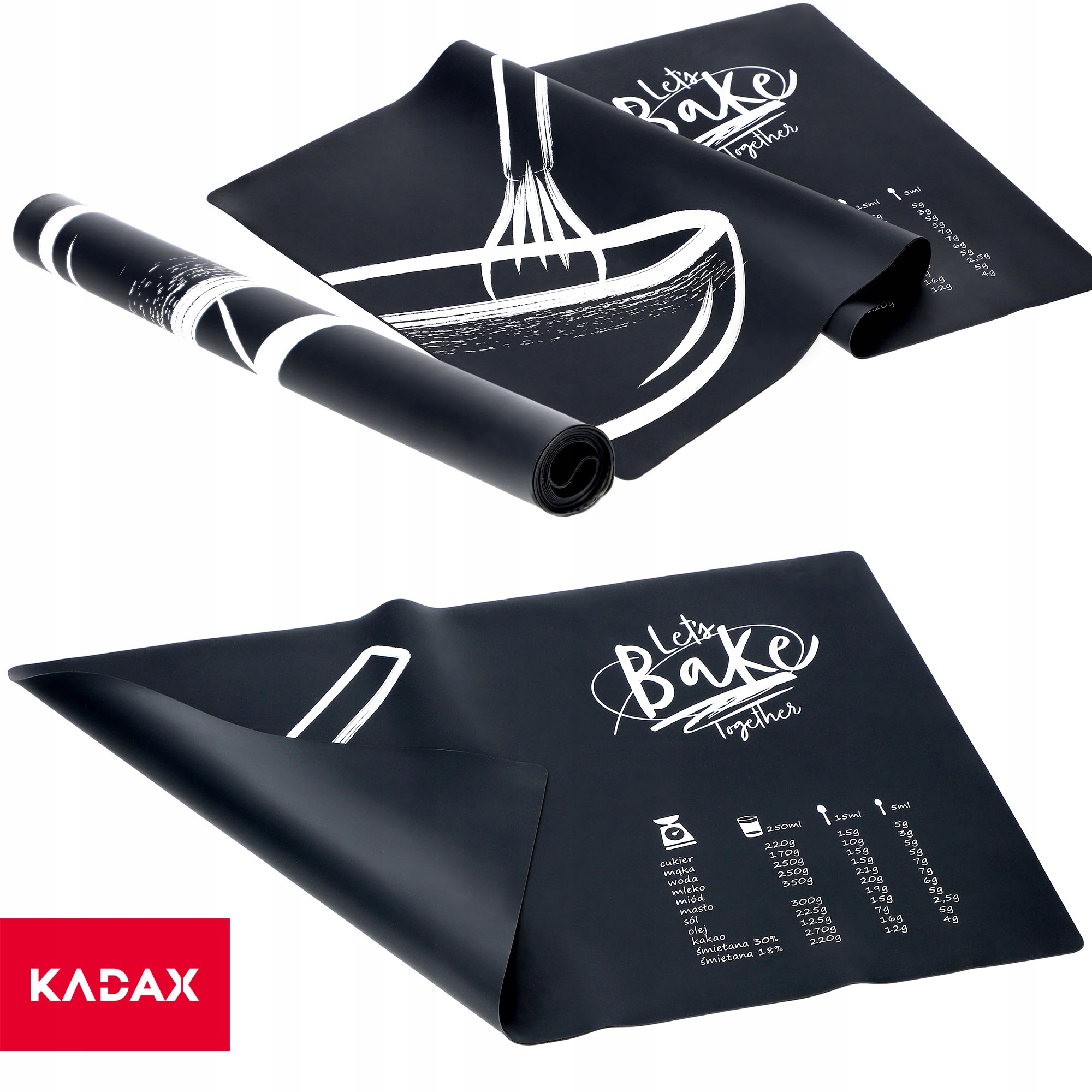 STOLNICA SILIKONOWA MATA DUŻA + WAŁEK DO CIASTA Długość (cm) 60