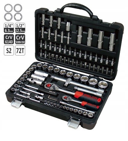 Zestaw narzędzi NASADKI BITY 94 części SELTA