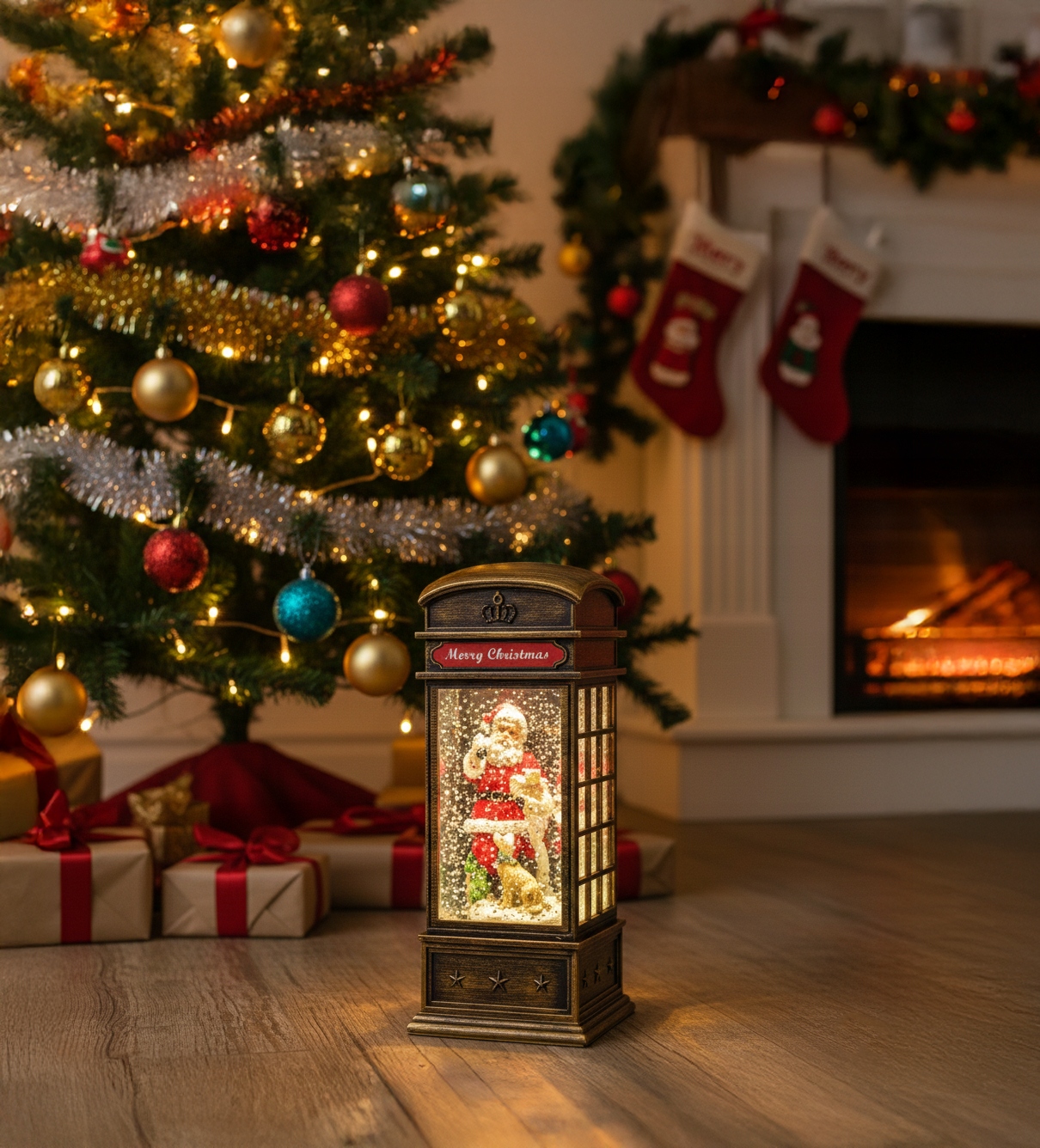 OZDOBA ŚWIĄTECZNA LED LAMPION BUDKA TELEFONICZNA ŚWIECI GRA MIKOŁAJ Rodzaj latarnia