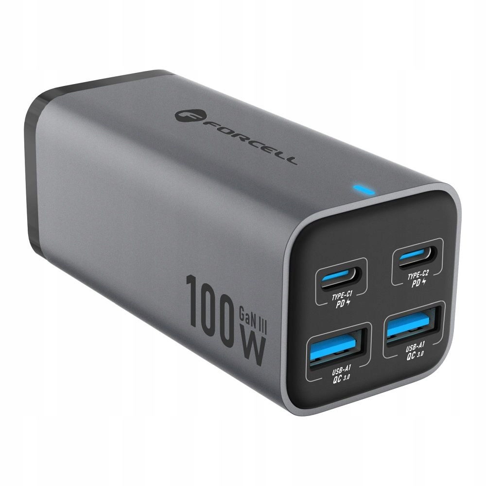 Rychlá stolní síťová nabíječka GaN3 100W 2x typ C 2x Usb víceportová