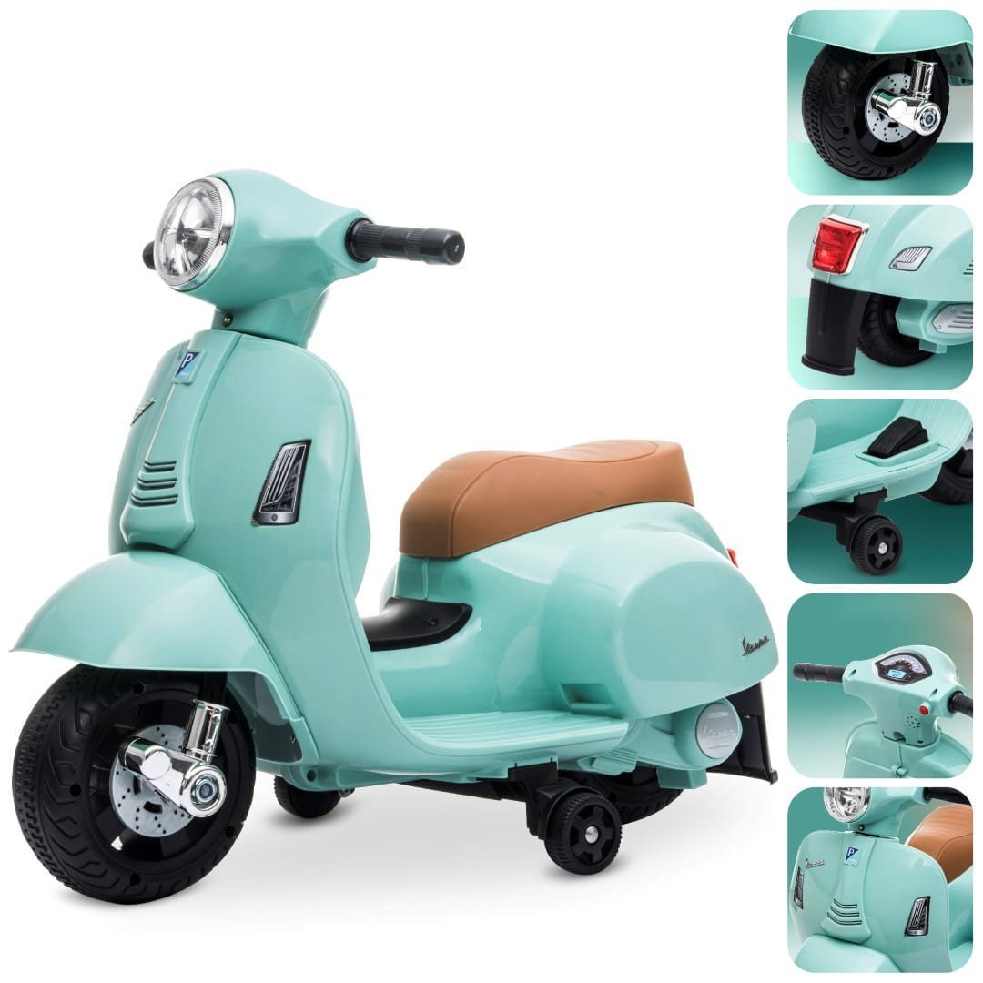 Jeździk dla dziecka Sun Baby na akumulator skuter Vespa miętowy Mini