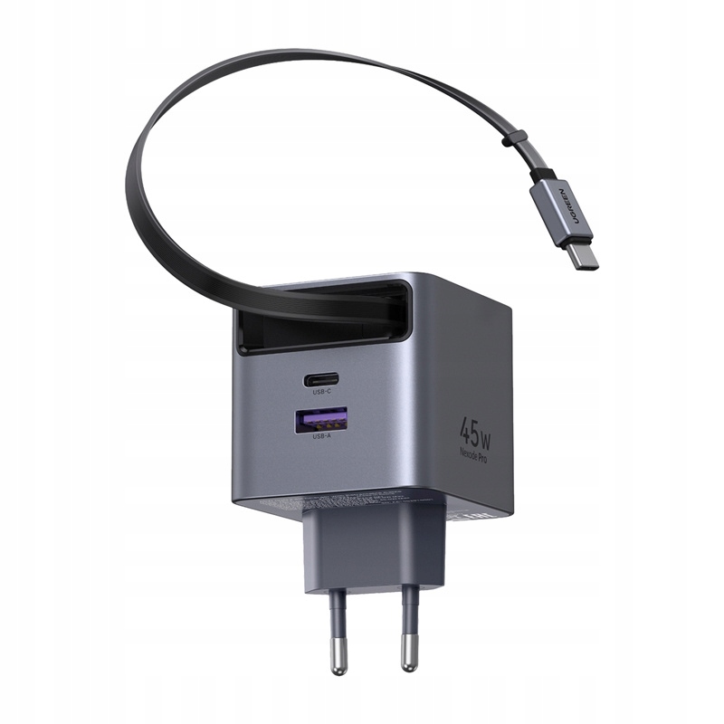 Ładowarka Ugreen Ładowarka sieciowa GaN X614USB C USB45W z kablem szara