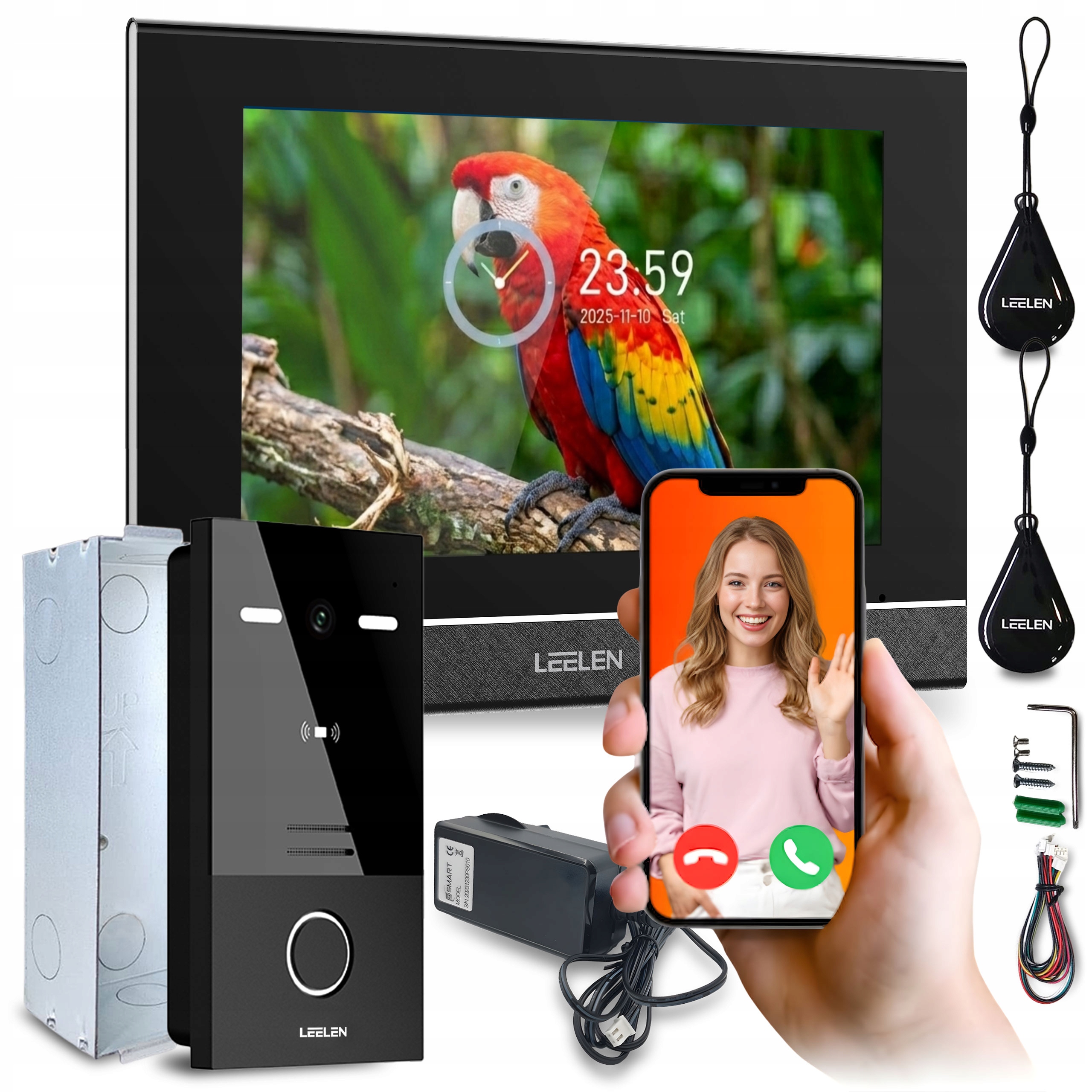 Videovrátnik Wifi brána Aplikácia interkom Hd kľúčenky Tuya 2-žilový 7