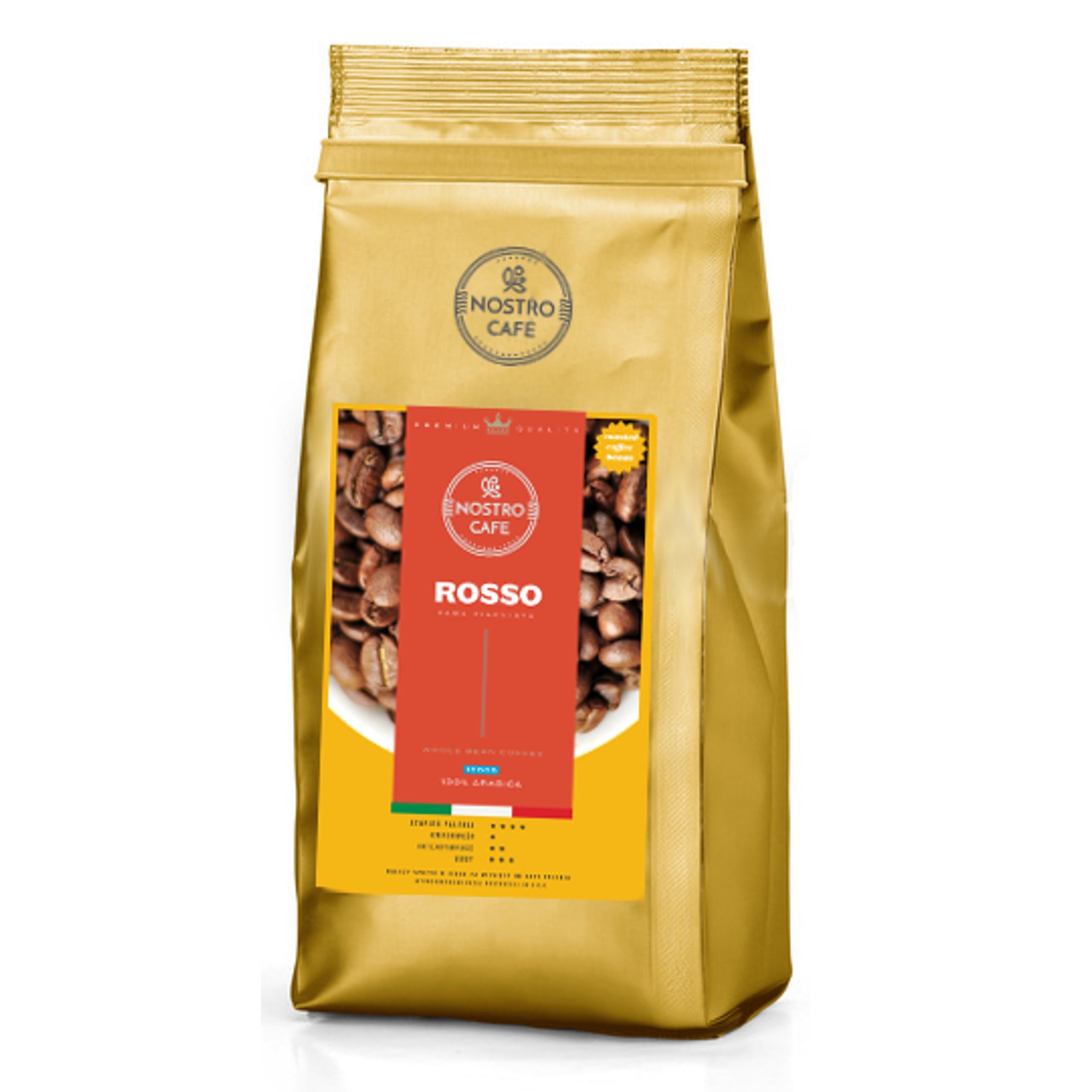 Levně Káva Zrnková Rosso 1KG Arabika Čerstvě Pražená